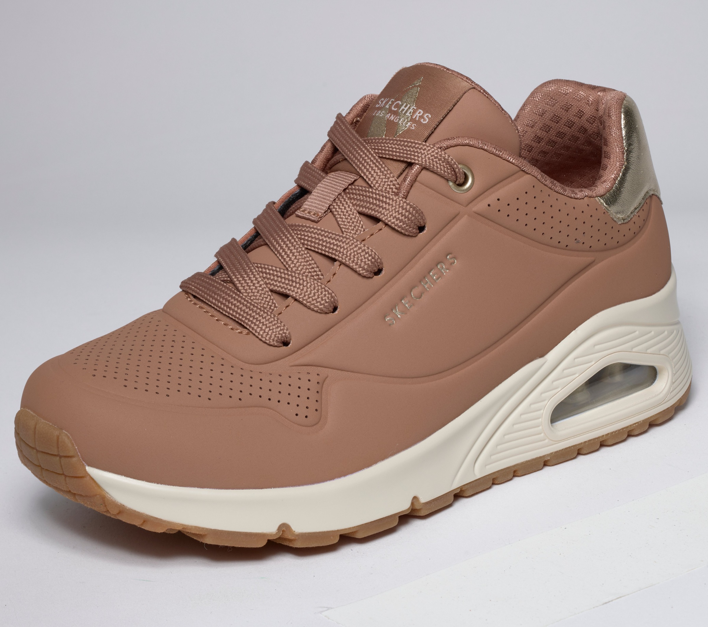 Skechers Sneaker "UNO GOLDEN AIR" Freizeitschuh, Halbschuh, Schnürschuh mit Metallic-Einsatz