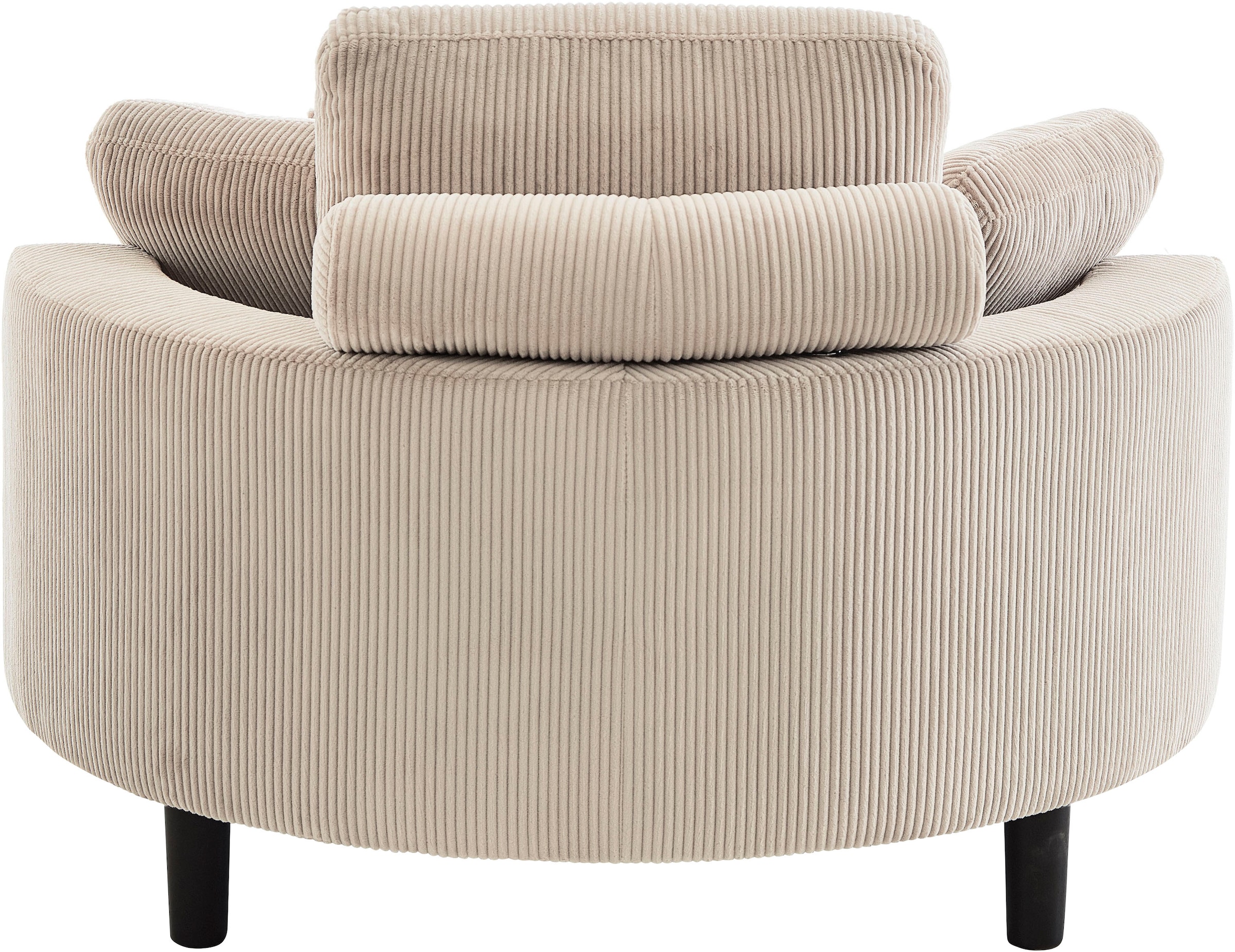 ATLANTIC home collection Loveseat »Ravi«, XXL- Sessel, inklusive Stauraumhocker, Rückenkissen & drei Zierkissen