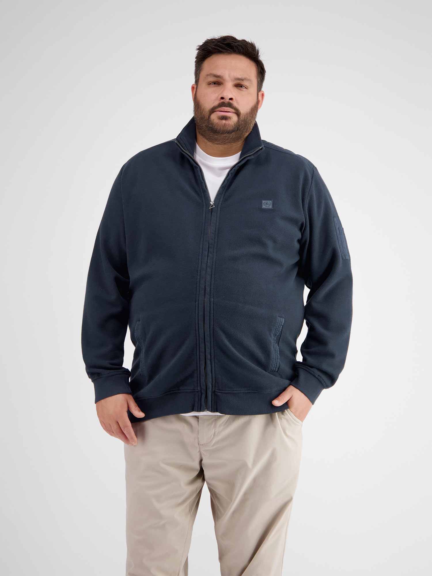 LERROS Sweatjacke »LERROS Sweatjacke mit Stehkragen«
