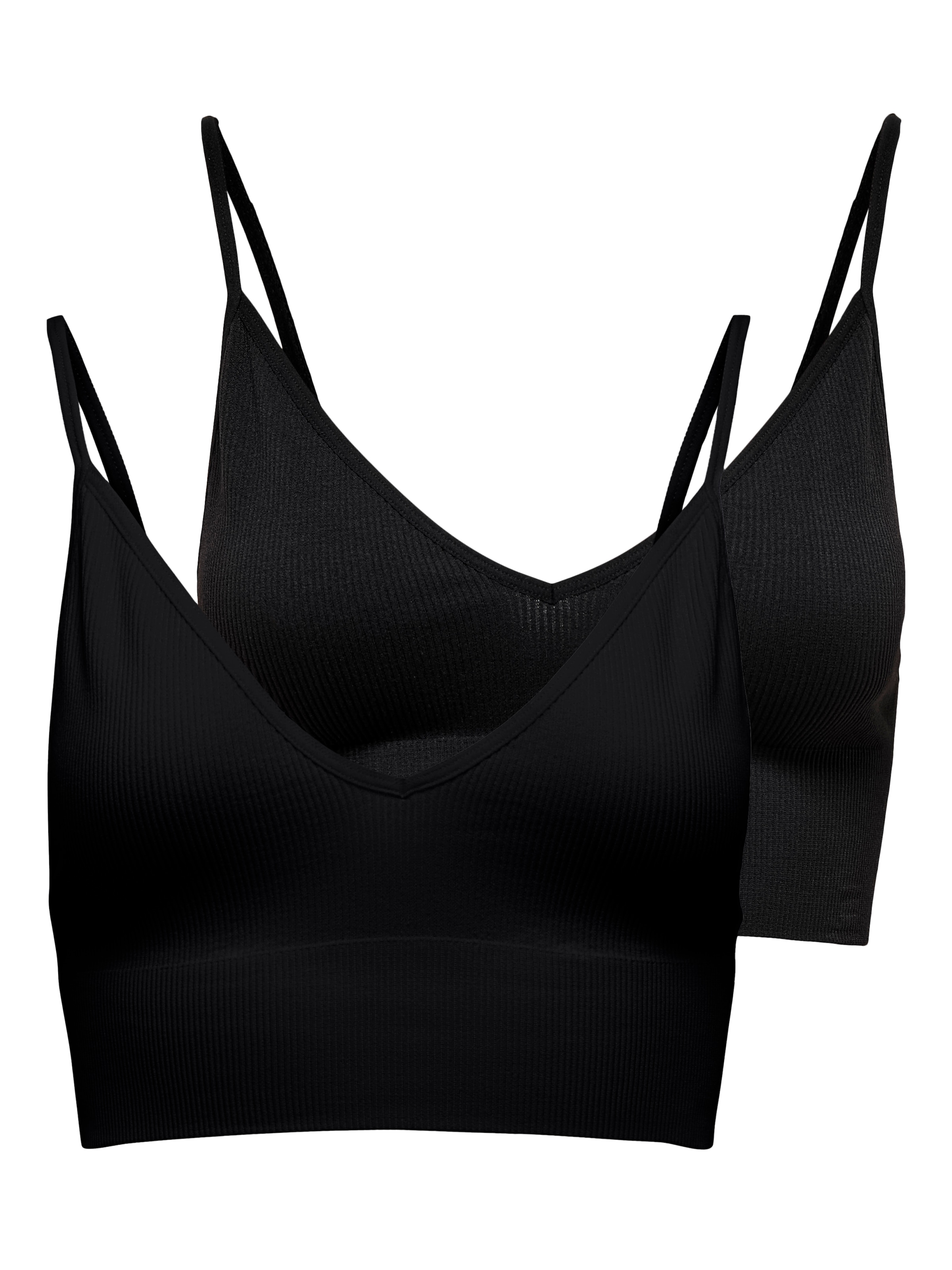 ONLY Bustier "ONLVICKY RIB S-LESS V-NECK 2-PACK TOP" günstig online kaufen