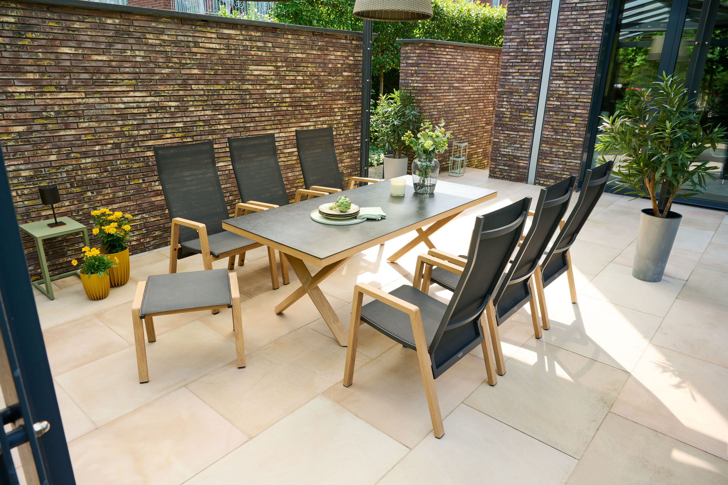 Siena Garden Gartensessel »CATANIA Move Sessel« Aluminiumgestell in teaklook, Ranotex® Bezug
