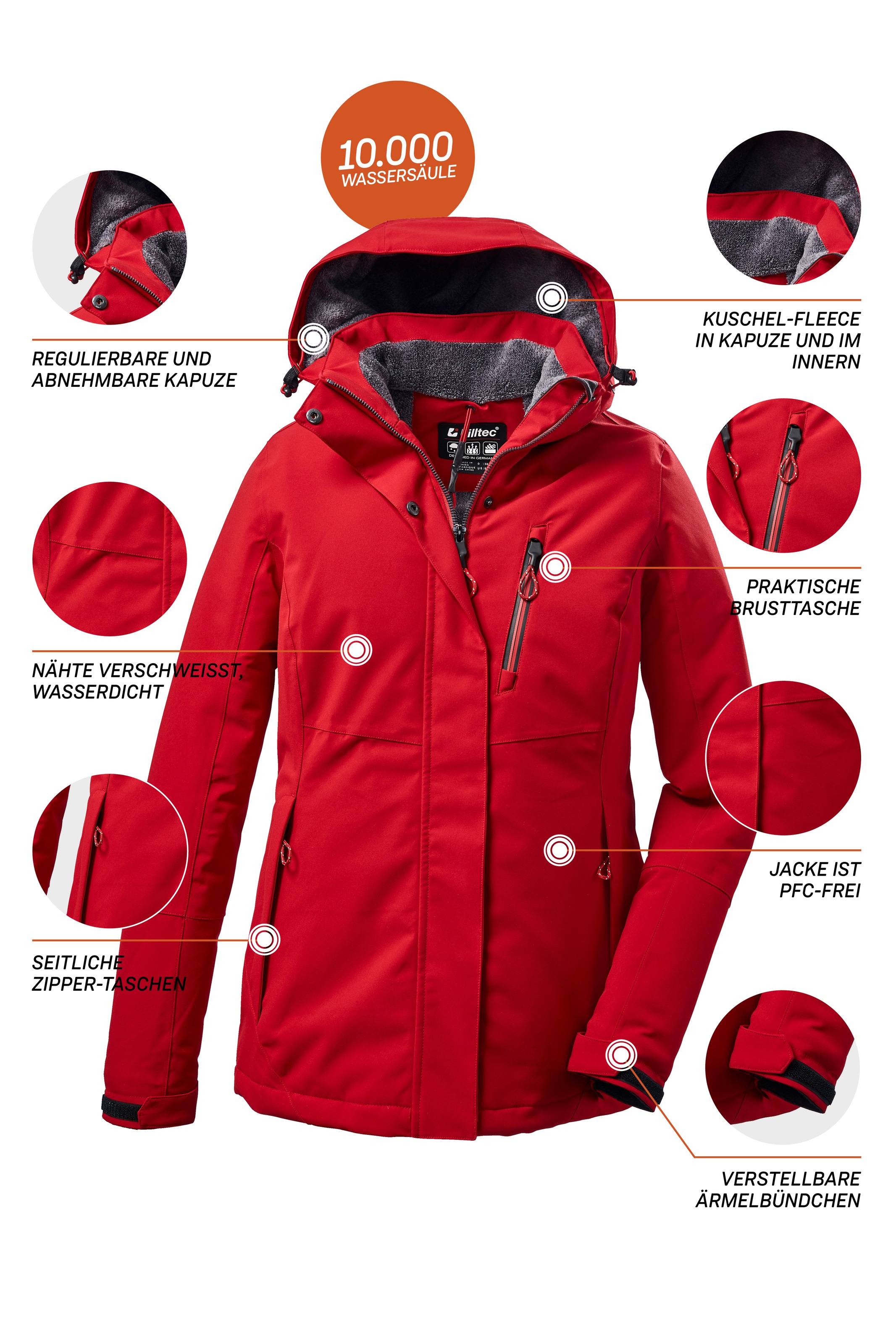 Killtec Outdoorjacke »KOW 140 WMN JCKT«, mit Kapuze, Wasser- und winddicht