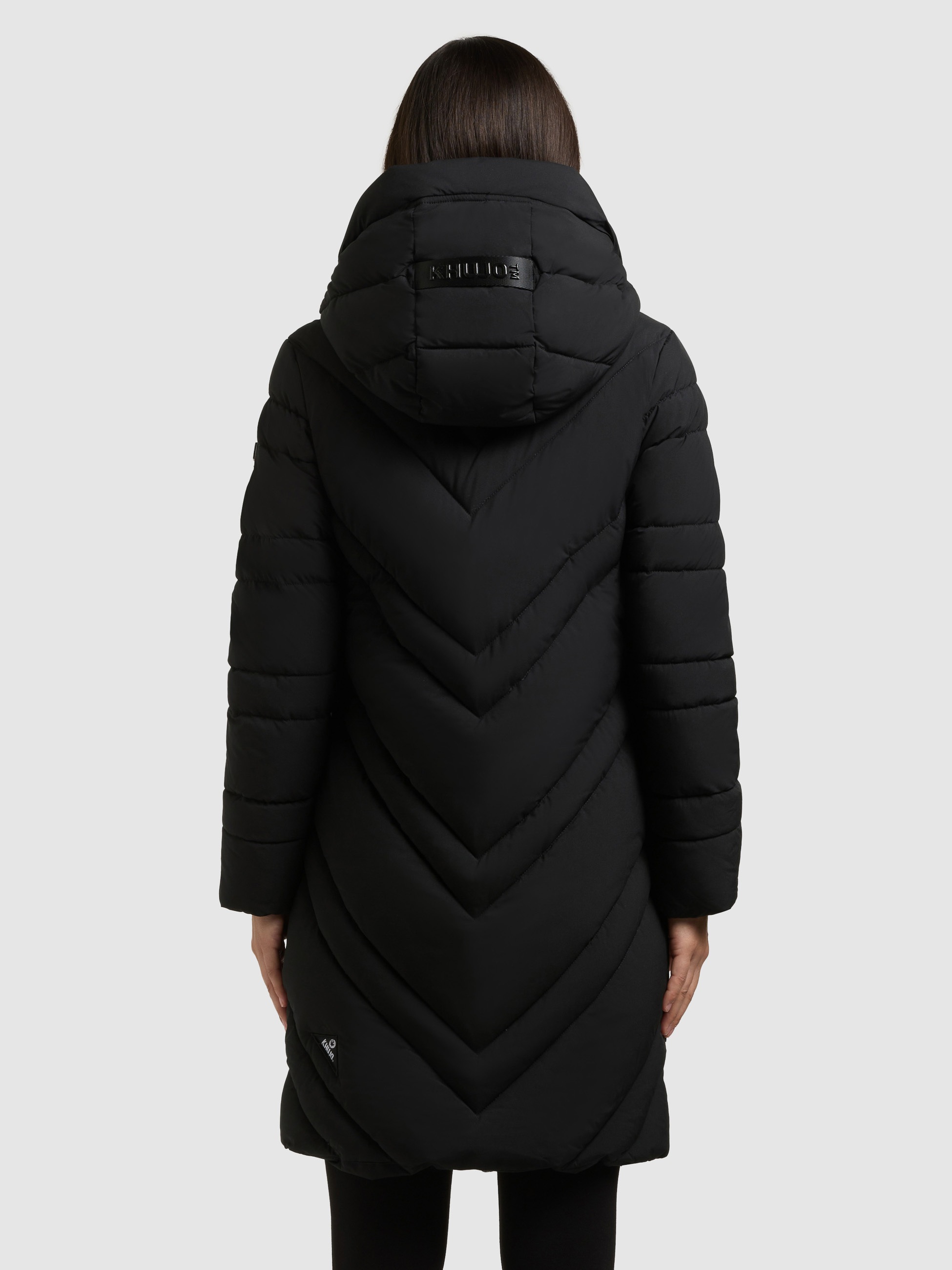 Steppmantel KHUJO "TABY", Damen, Gr. M, schwarz, 100% Polyester, unifarben, eingesetzt elastischer Bund mit Windstopper, Mäntel Steppmantel 3