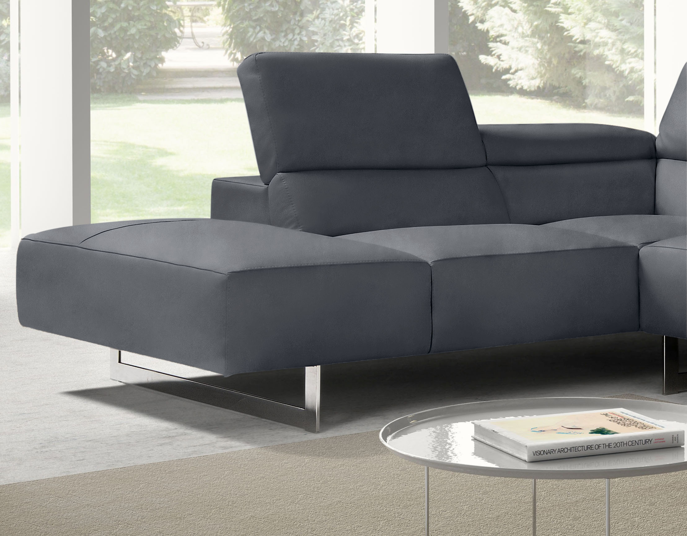 Thumbnail - Egoitaliano Ecksofa "Malika, elegant und bequem, Designsofa, L-Form" mit Ottomane, inkl. Kopfteilverstellung und chromfa...
