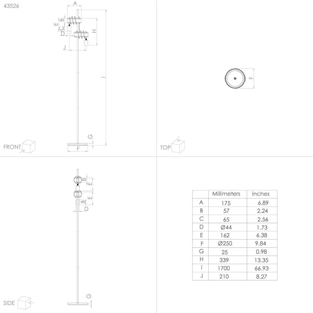 EGLO Stehlampe »TOWNSHEND 4«, Stehleuchte in braun und schwarz aus Stahl -  exkl. E27 - 2X10W | BAUR