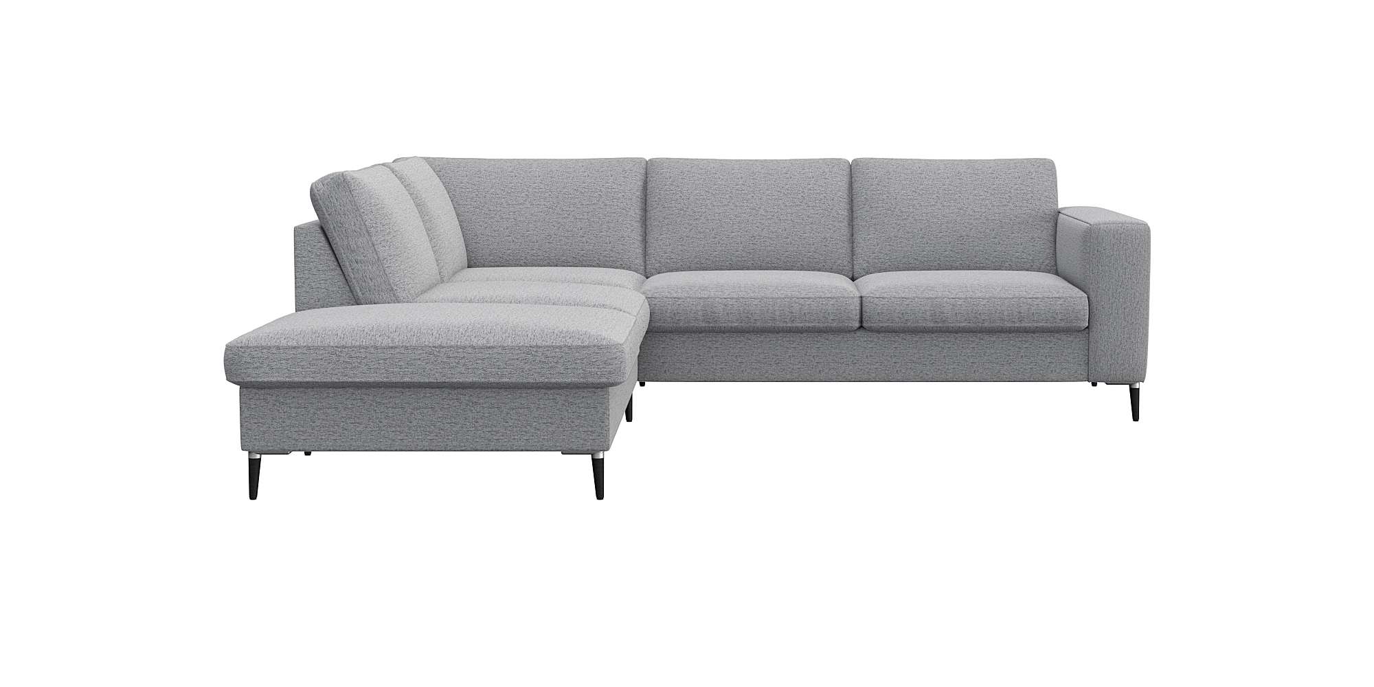 FLEXLUX Ecksofa "Fiore, bequem und komfortabel, zeitlos, L-Form" breite Armlehnen, Füße Alu/schwarz, B/T 241/225 cm, Kaltschaum im Sitz