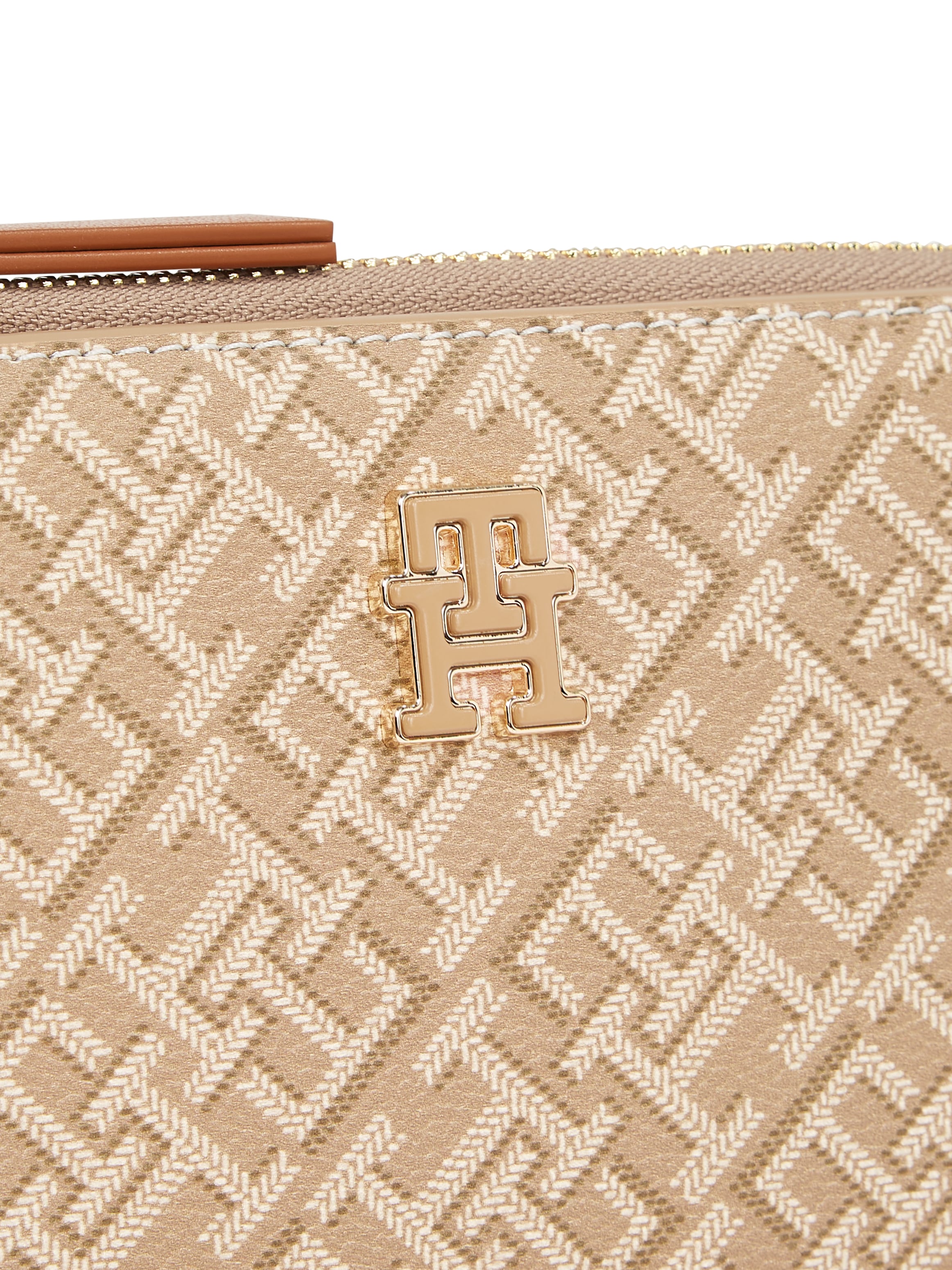 Tommy Hilfiger Geldbörse »TH MONOPLAY LEATHER MED 7 WALLET«, Damen Geldbeutel, Portemonnaie mit Allover-Logodruck
