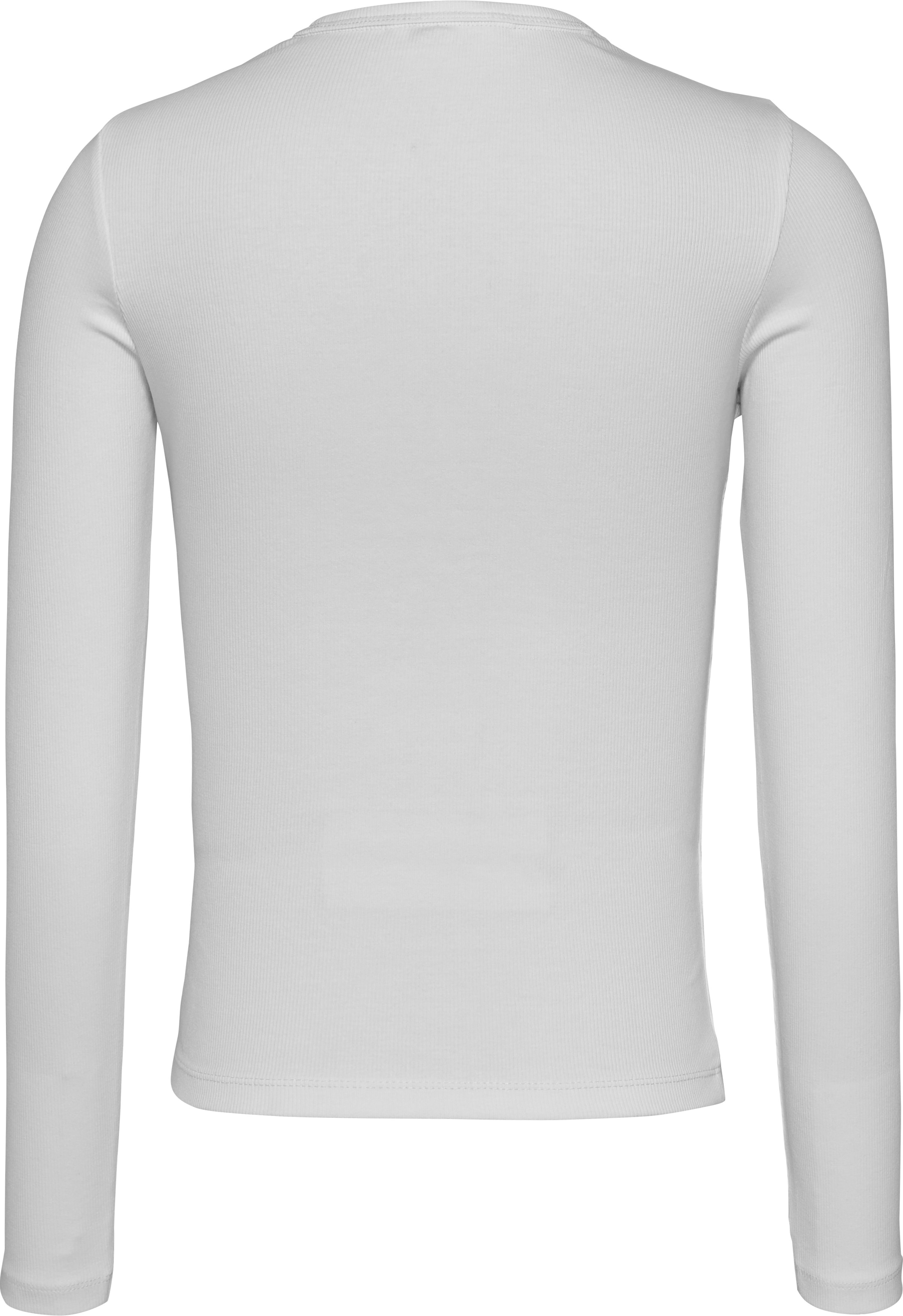 Tommy Jeans Langarmshirt »Slim Essential Rib Longsleeve Rippshirt«, mit Logostickerei