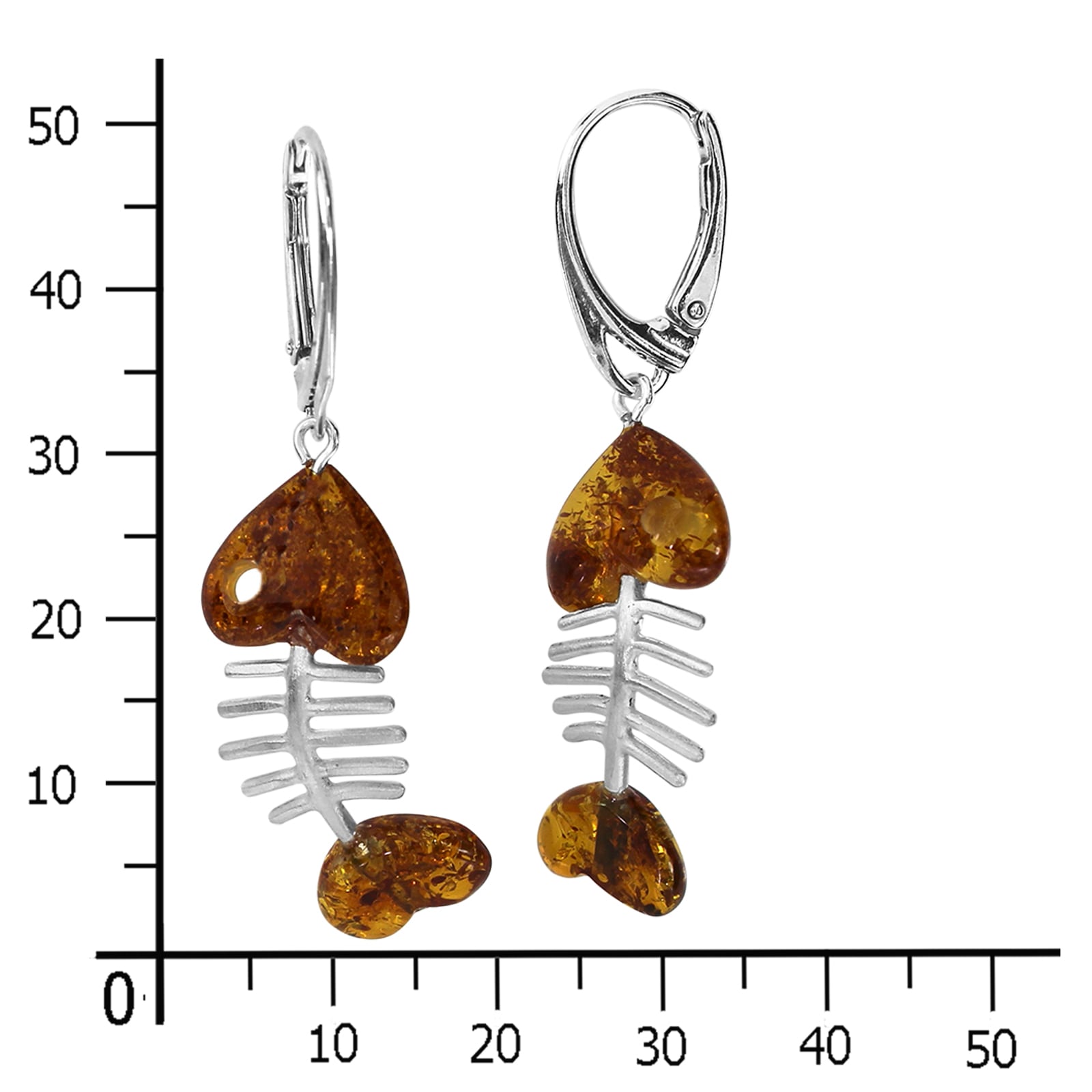 OSTSEE-SCHMUCK Paar Ohrhänger »Ostsee-Schmuck Ohrhänger Fisch 30 mm Ohrhänger Fisch 30 mm«, (2 tlg.)