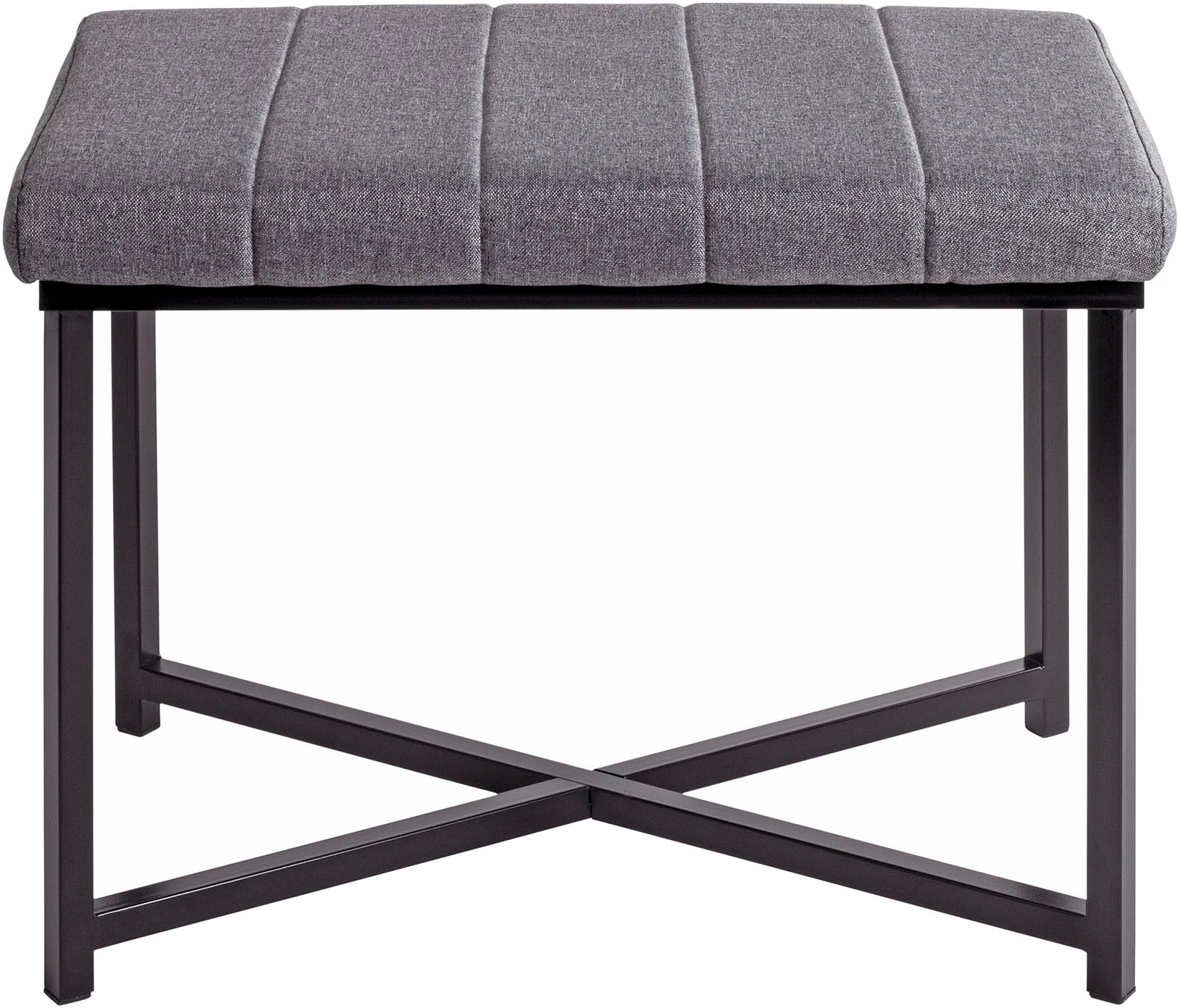 HAKU Hockerbank »Flurbank, Garderobenbank, Sitzbank« 1 Stk. tlg. rechteckig - aus Metall Schwarz - B/T/H 59/39/46 cm