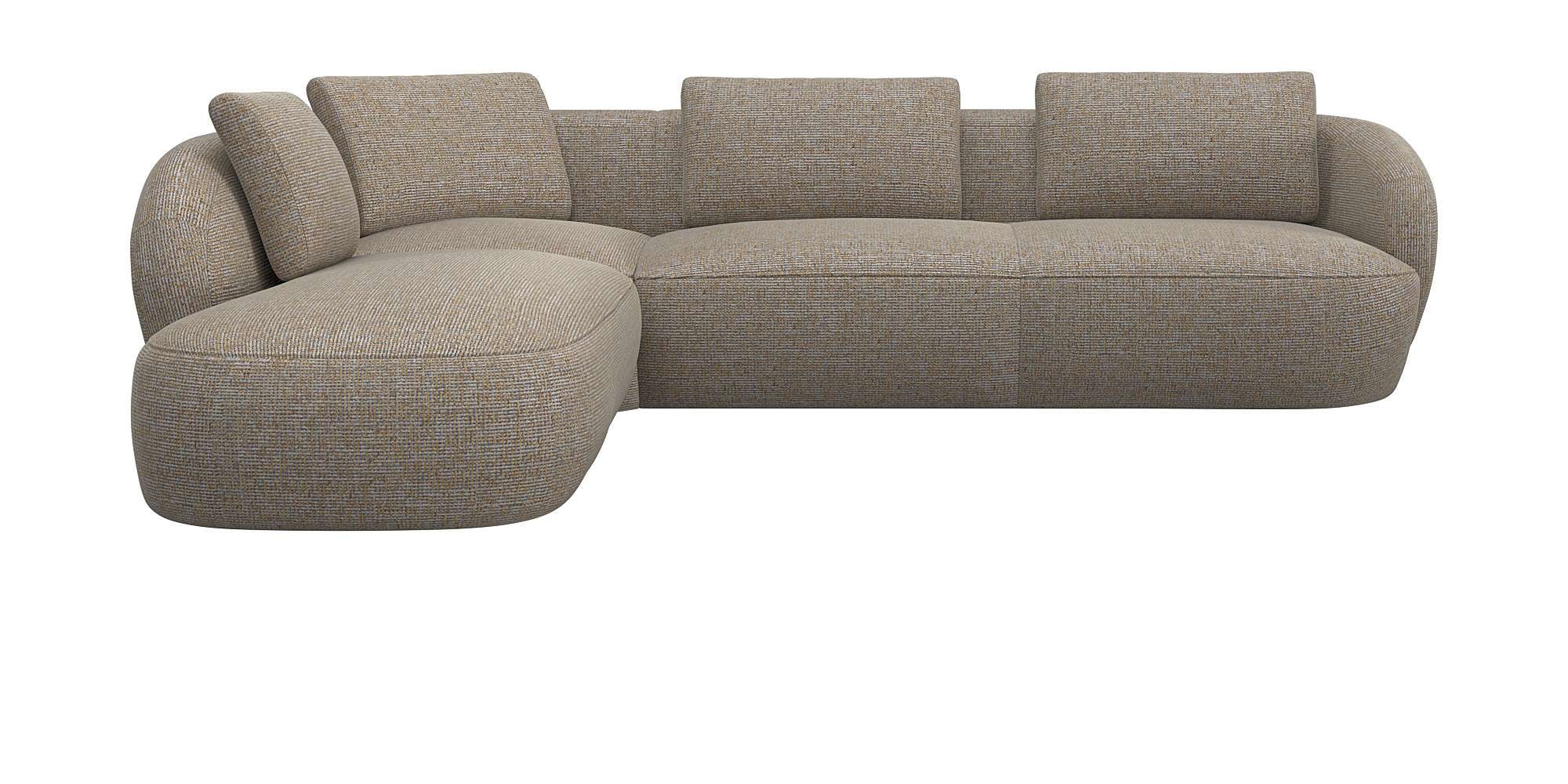 Ecksofa »Torino, rund, L-Form, Sofa-Ecke mit Ottomane«, Modernes, organisches...