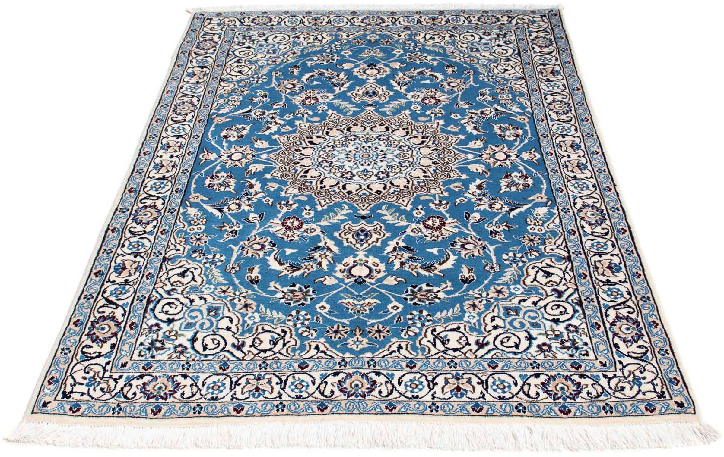 morgenland Orientteppich "Perser - Nain - Royal - 172 x 112 cm - blau", rechteckig, 10 mm Höhe, Wohnzimmer, Handgeknüpft