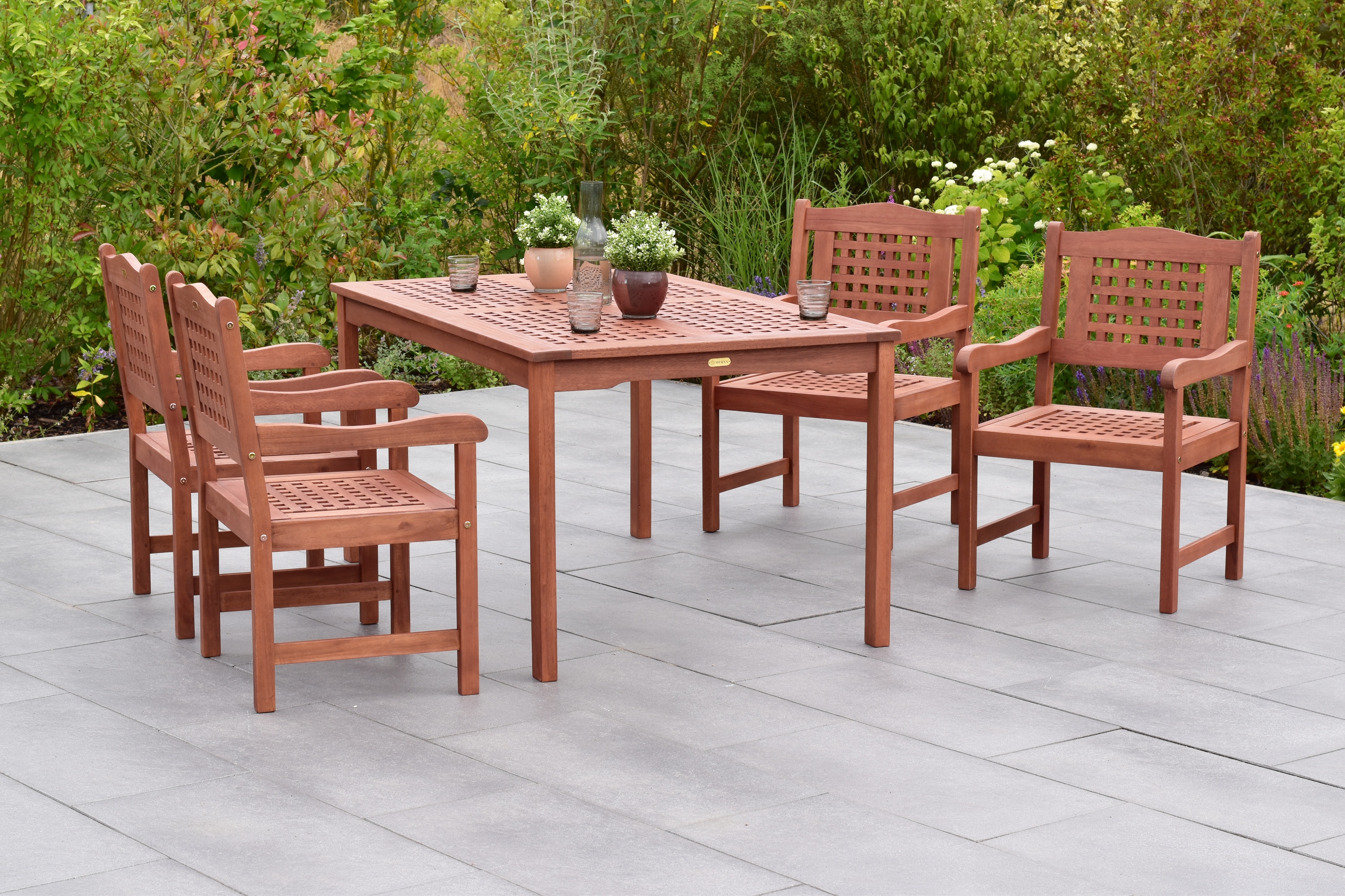 Garten-Essgruppe MERXX, beige, Massivholz, Sitzmöbel-Sets, "»Lima«", Tisch: LxB: 147x90 cm
