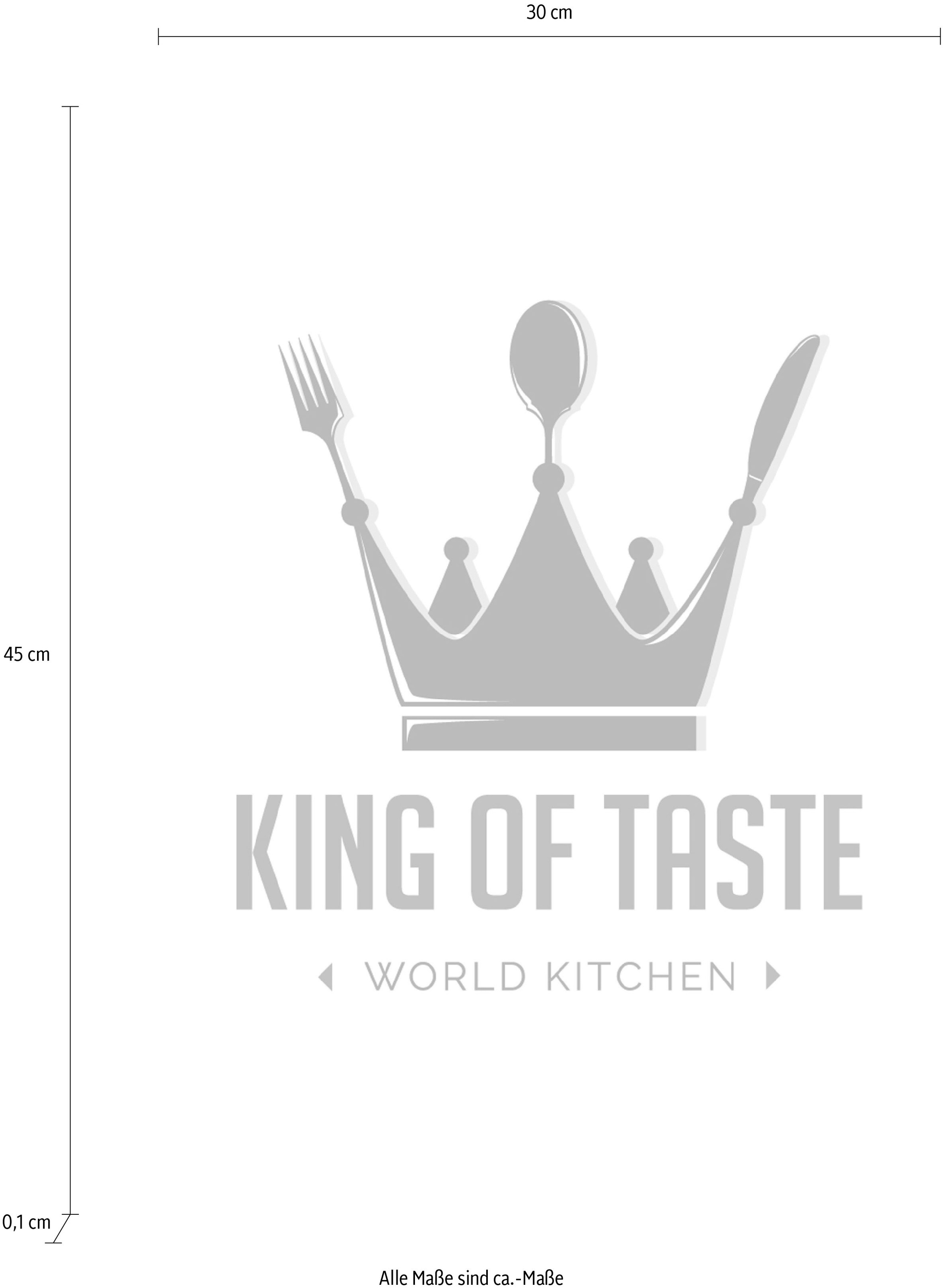 queence Wanddekoobjekt "KING OF TASTE", Stahlschild, Blechschild, Spruch, W günstig online kaufen