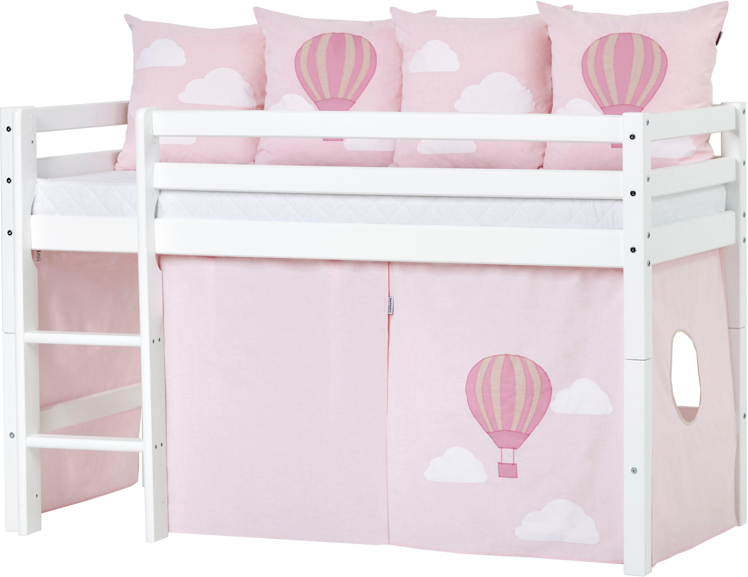 Hoppekids Hochbett ""Ballon"", mit Matratze & Vorhang, umbaubar, 4Stile günstig online kaufen