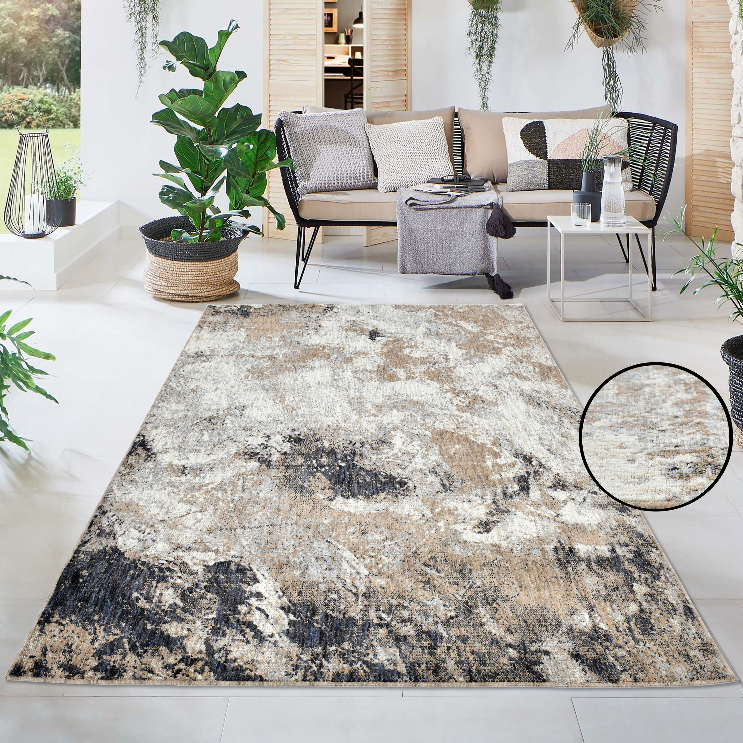 my home Teppich "Anabella" rechteckig 7 mm Höhe im Vintage-Look, waschbar, günstig online kaufen