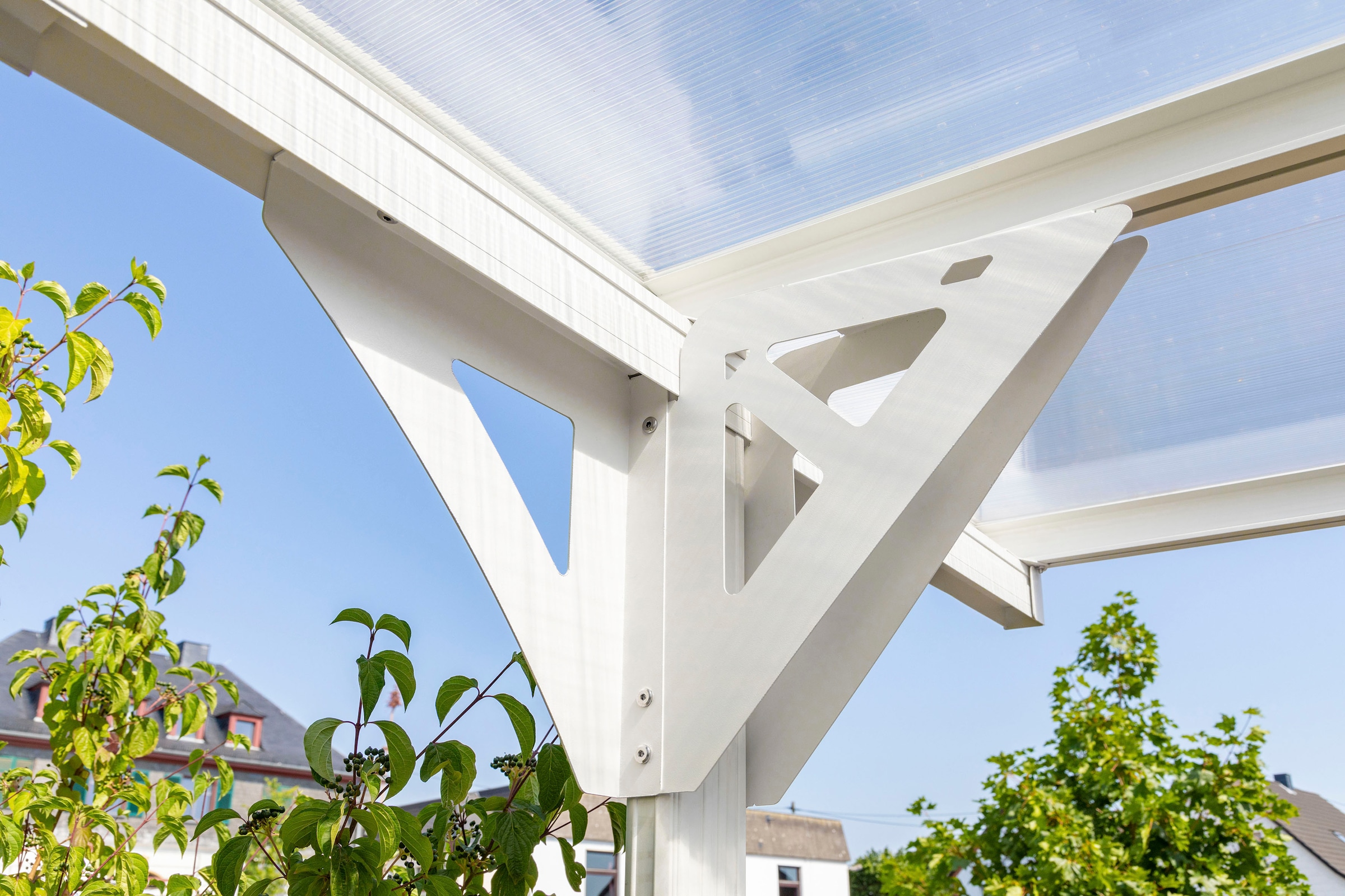 WESTMANN Einzelcarport »Flachdach«, Aluminium, 280 cm, Weiß, aus Aluminium,  inkl. Regenrinne und Schrauben-Kit per Rechnung | BAUR