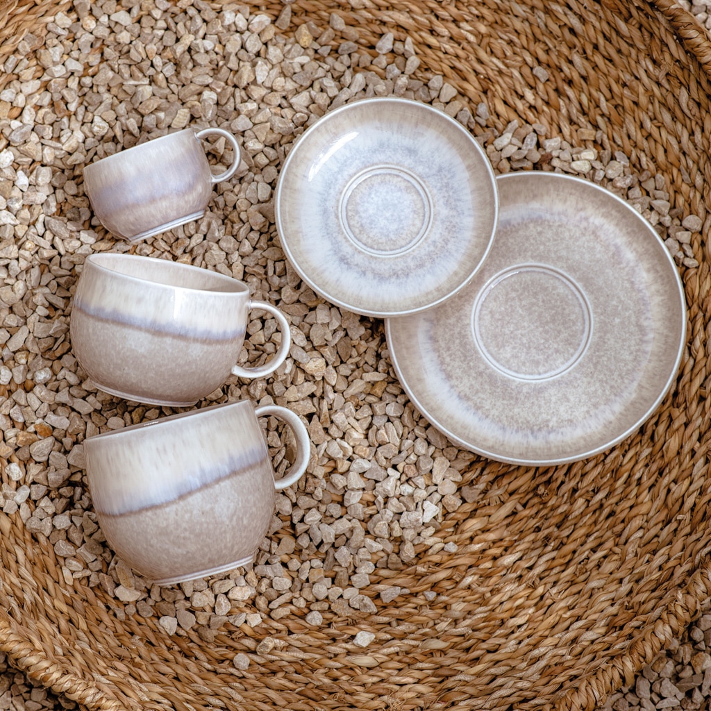 like. by Villeroy & Boch Becher »Henkelbecher Perlemor Sand 290 ml 6er Set beige«