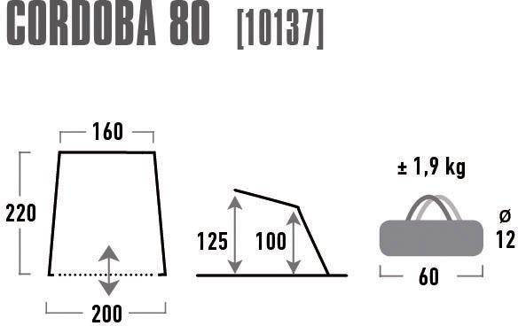 High Peak Strandmuschel »Cordoba 80«, (mit Transporttasche)