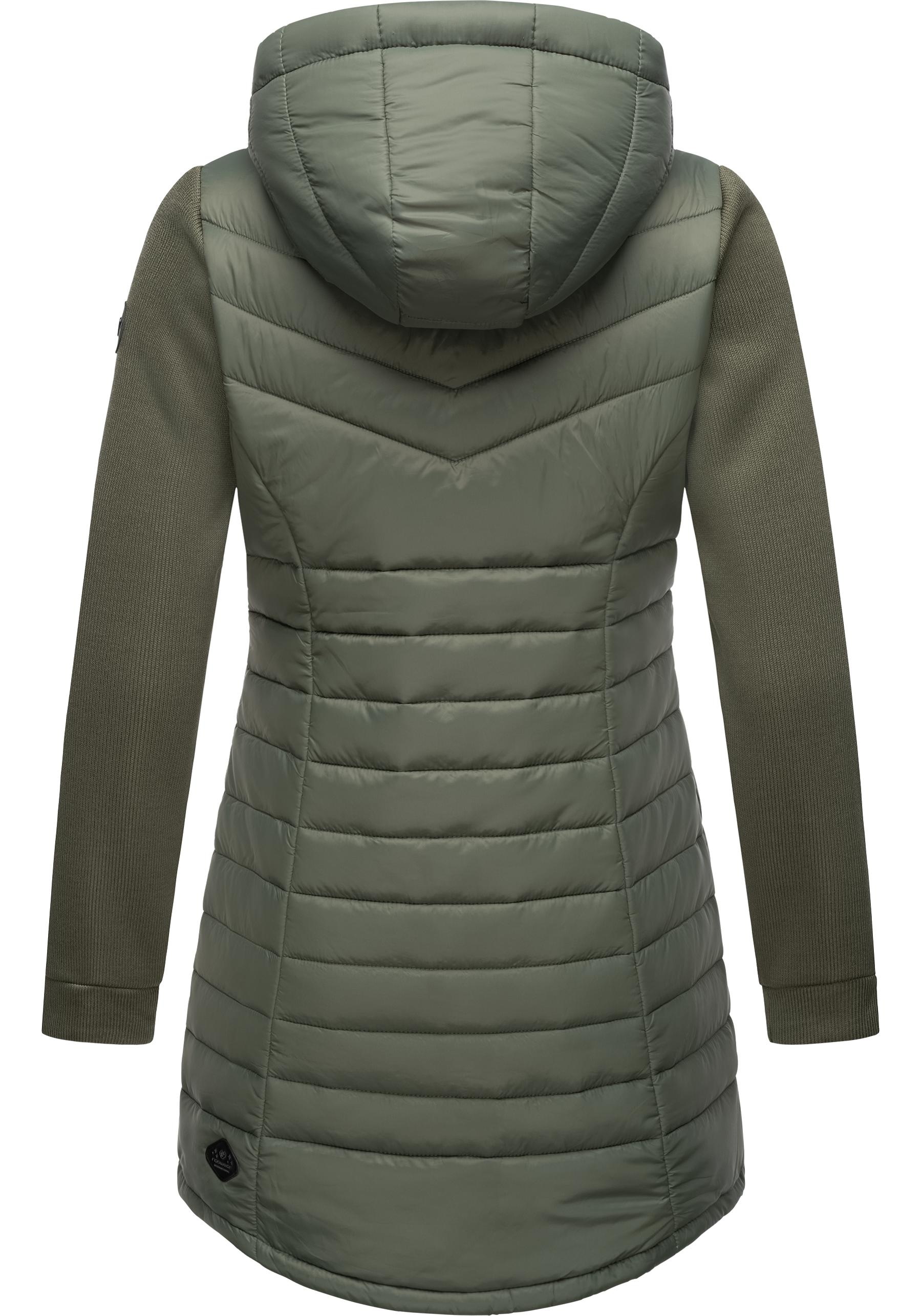 Ragwear Langjacke »Sandrra Long«, mit Kapuze, Steppjacke aus modernem Materialmix mit Kapuze