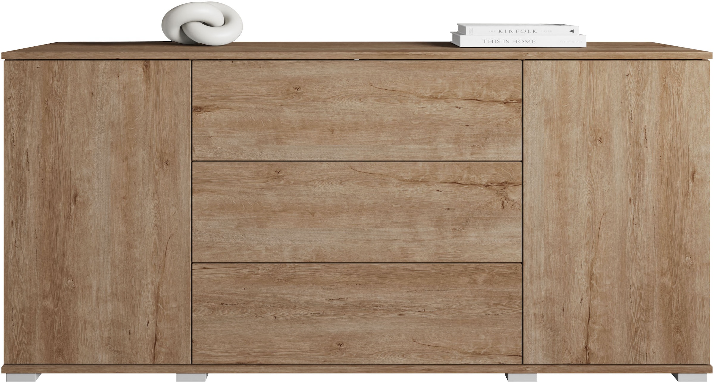INOSIGN Sideboard »Kenia«, (1 St.), Modernes Sideboard mit 3 Schubladen und 4 Fächern, Breite 150 cm