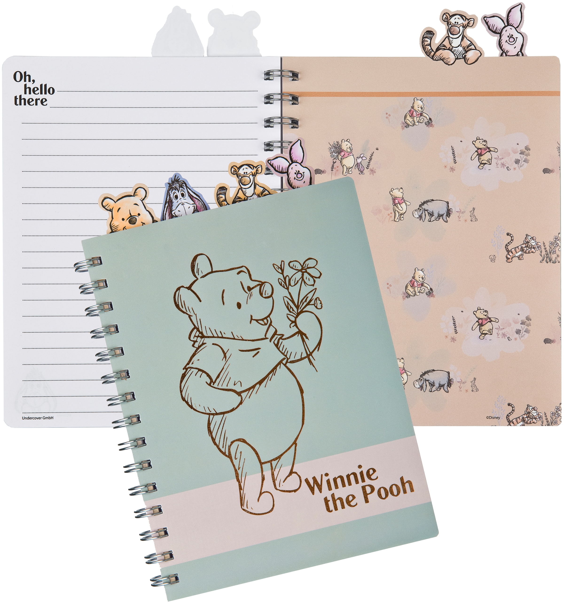 UNDERCOVER Kinderrucksack »Winnie Pooh« inkluisve Notizbuch A5 und Mäppchen