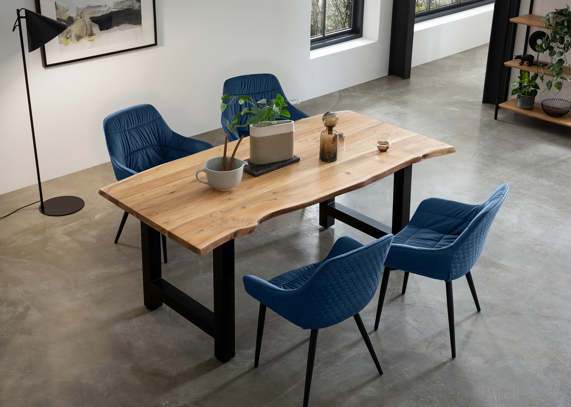 SalesFever Essgruppe "Esszimmerausstattung aus Holz und Metall" Set, 5 Stk. günstig online kaufen