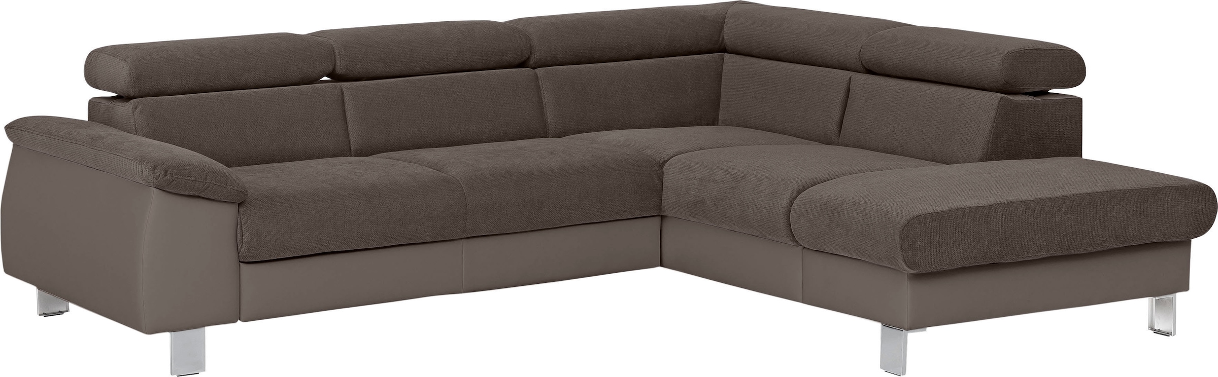 COTTA Ecksofa "Komaris L-Form, B: 249 cm" mit Kopfteilverstellung, optional Schlaffunktion, Bettkasten & Licht