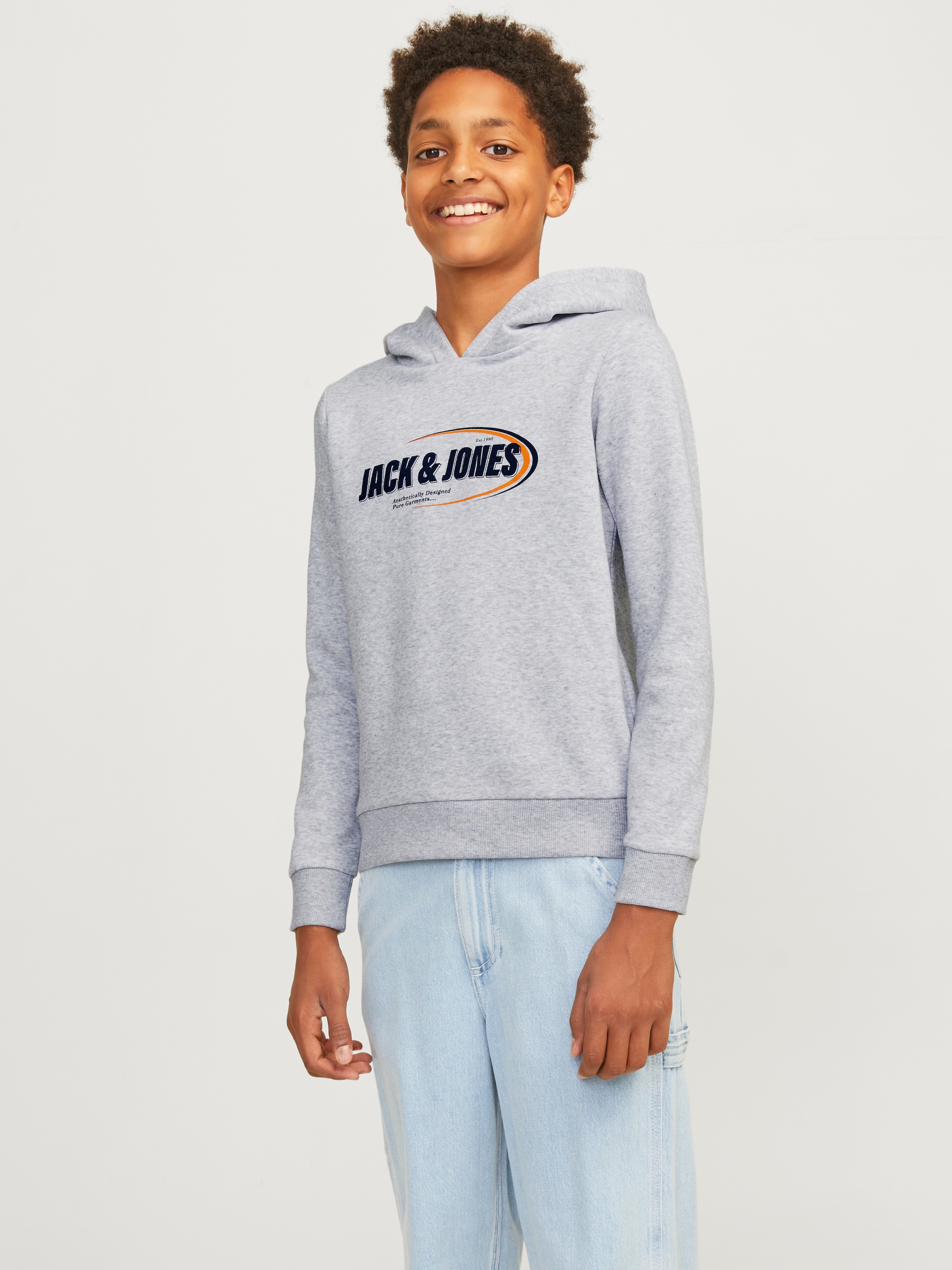 Felpa per Bambini Jack & Jones JJNEO HOOD JNR 12225210 Blu Marino