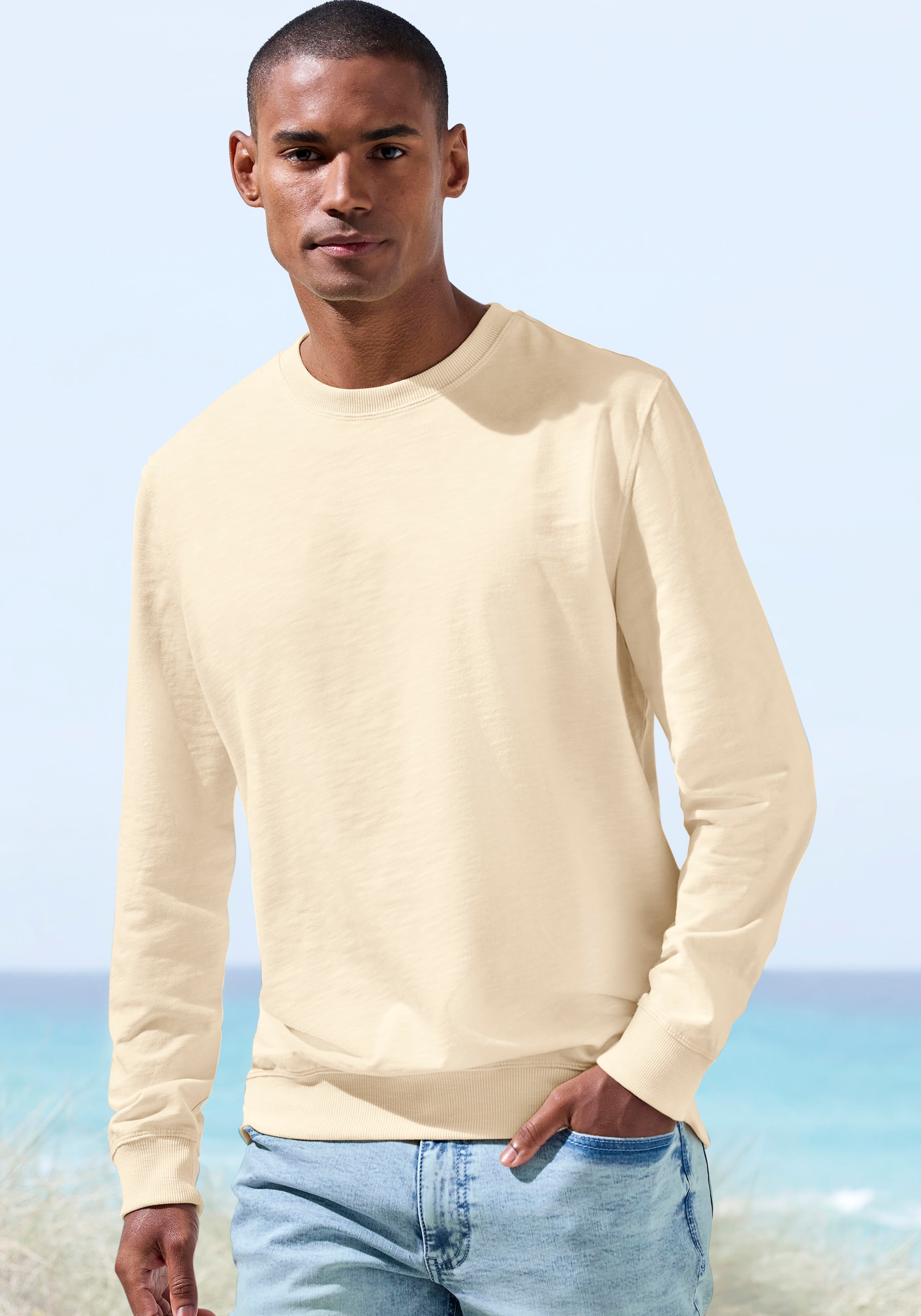 John Devin Langarmshirt in Struktur-Qualität und in modischen Farben günstig online kaufen