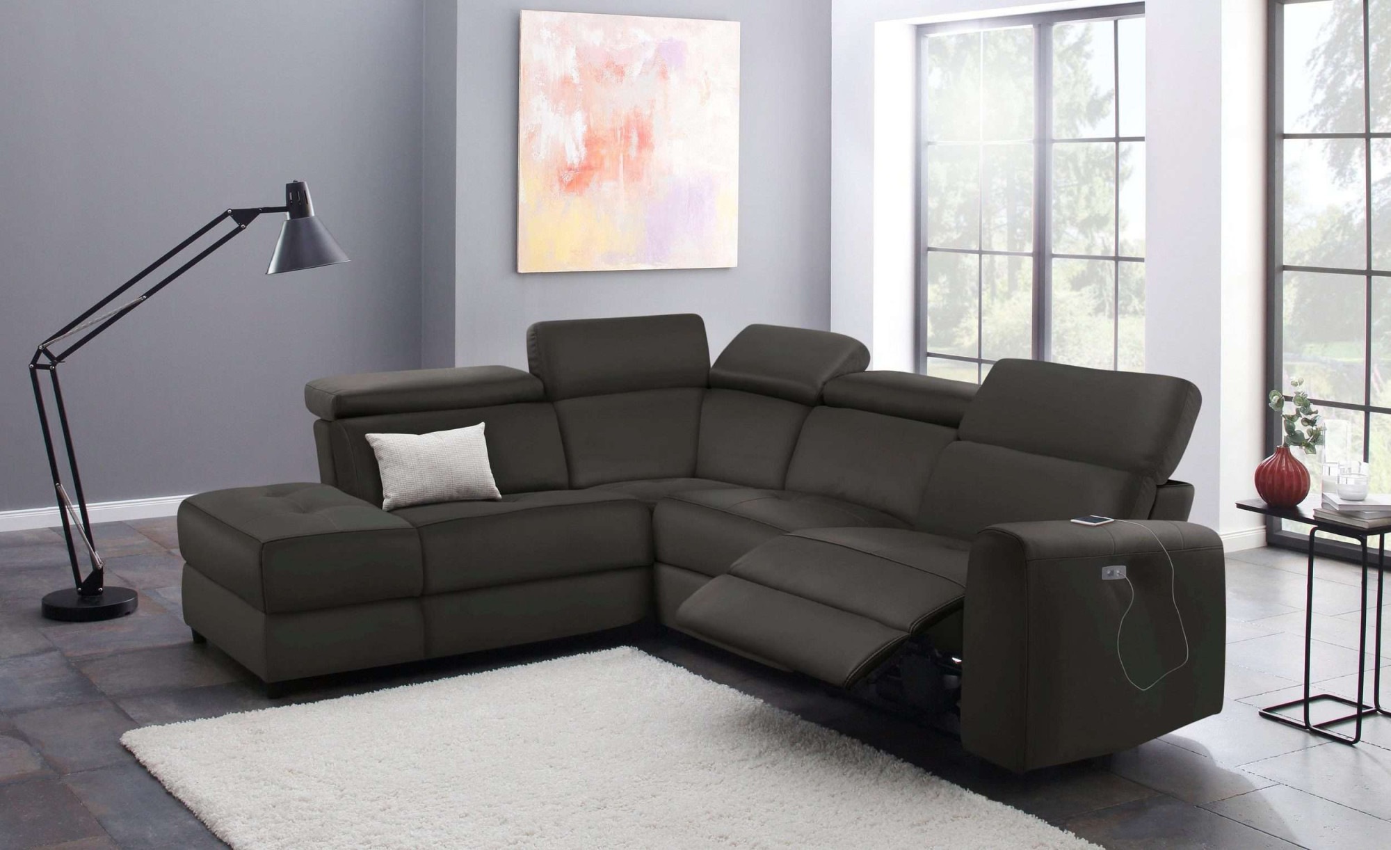 Home affaire Ecksofa »Sentrano, L-Form,«, 273 cm, man. o. elektr. Relaxfunktion und USB/Kopfverstellung