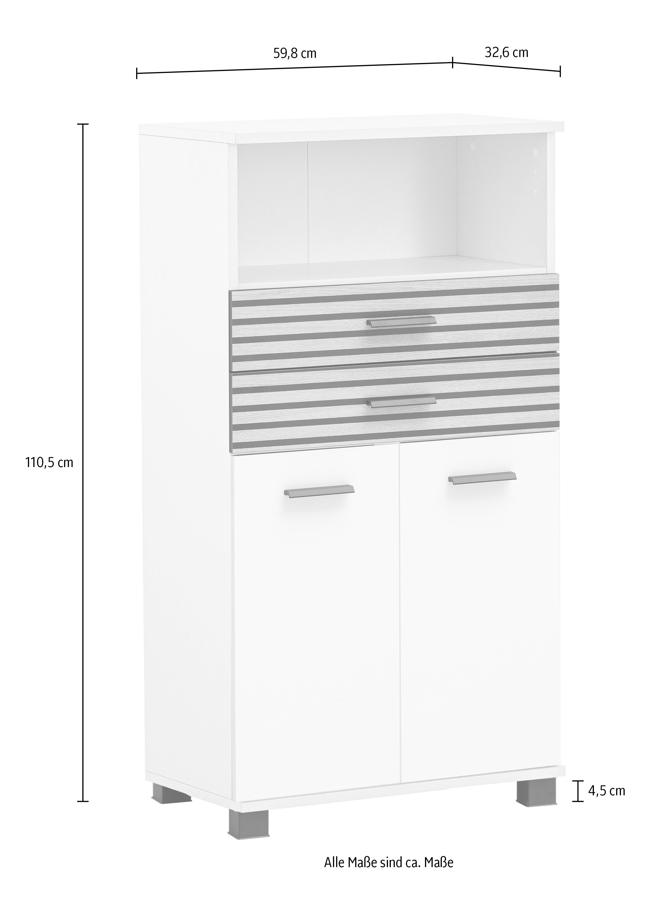 Schildmeyer Midischrank »Katta, Breite 60 cm«, Schubladen mit Akustikprint