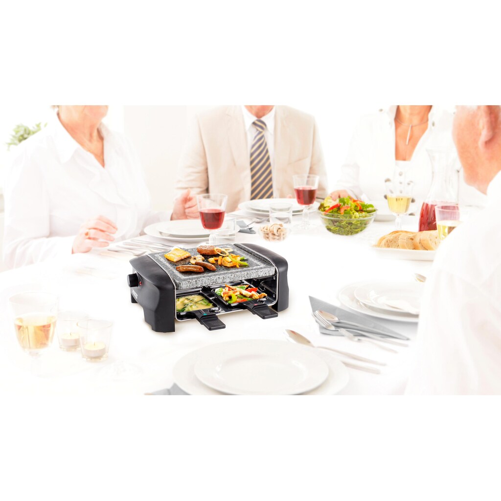 PRINCESS Raclette »4Personen-Stein-Grill - 162810«, 4 St. Raclettepfännchen, 600 W