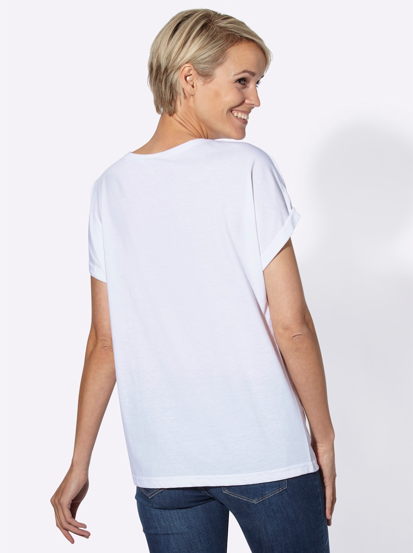 Classic Basics Women's Floral Print T-Shirt White 42 3