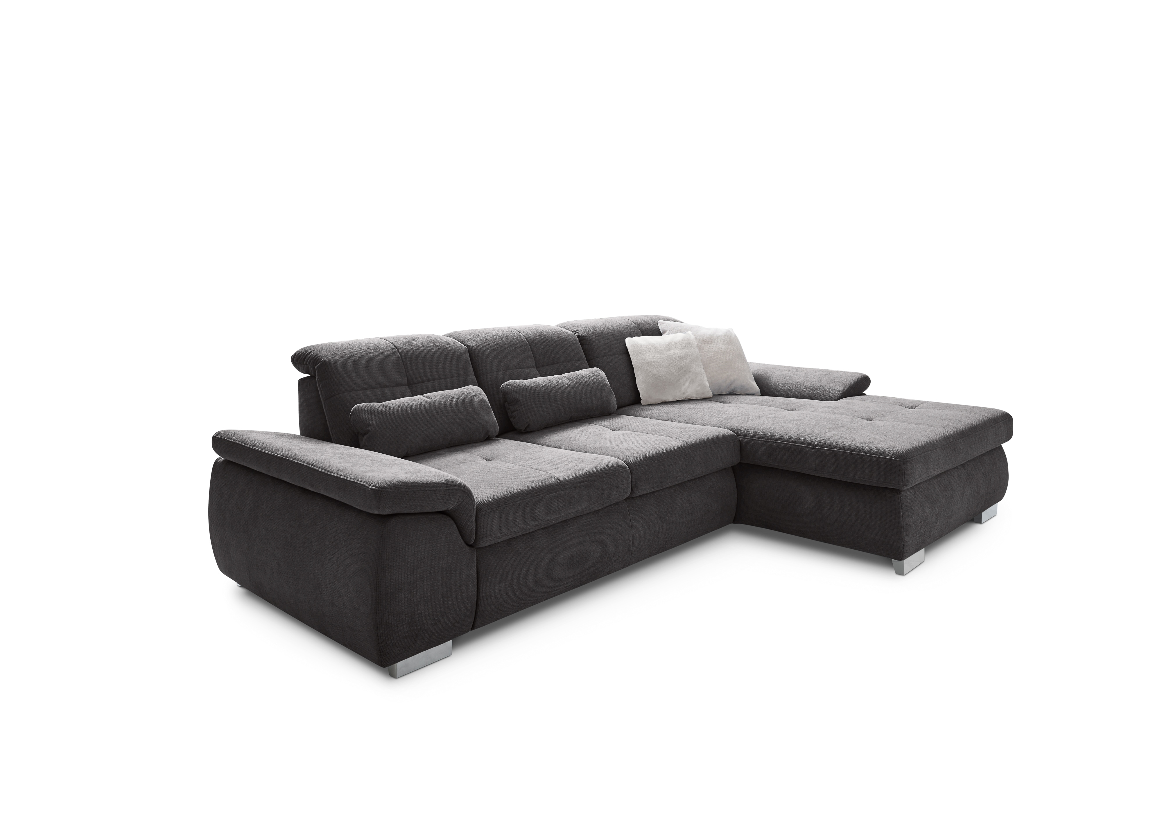 Die PlanBar Ecksofa "MP-IN16037 L-Form, Breite 289 cm, mit Kaltschaum-Polsterung" mit Sitztiefenverstellung & Zierkissen