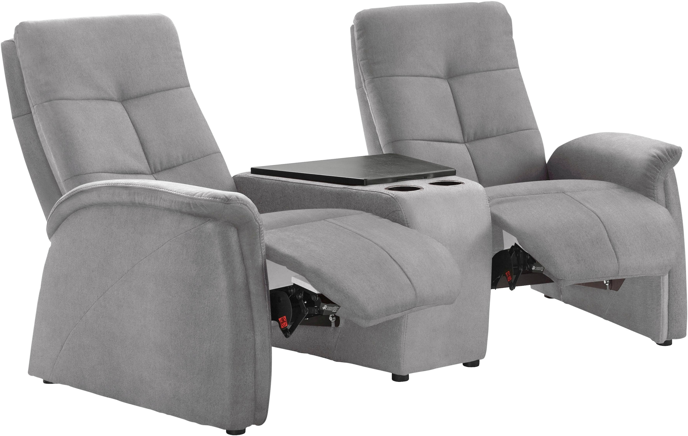 exxpo - sofa fashion 2-Sitzer »Tivoli, Kinosofa mit Relaxfunktion, mit Ablagetisch und Stauraum«, bequem und komfortabel