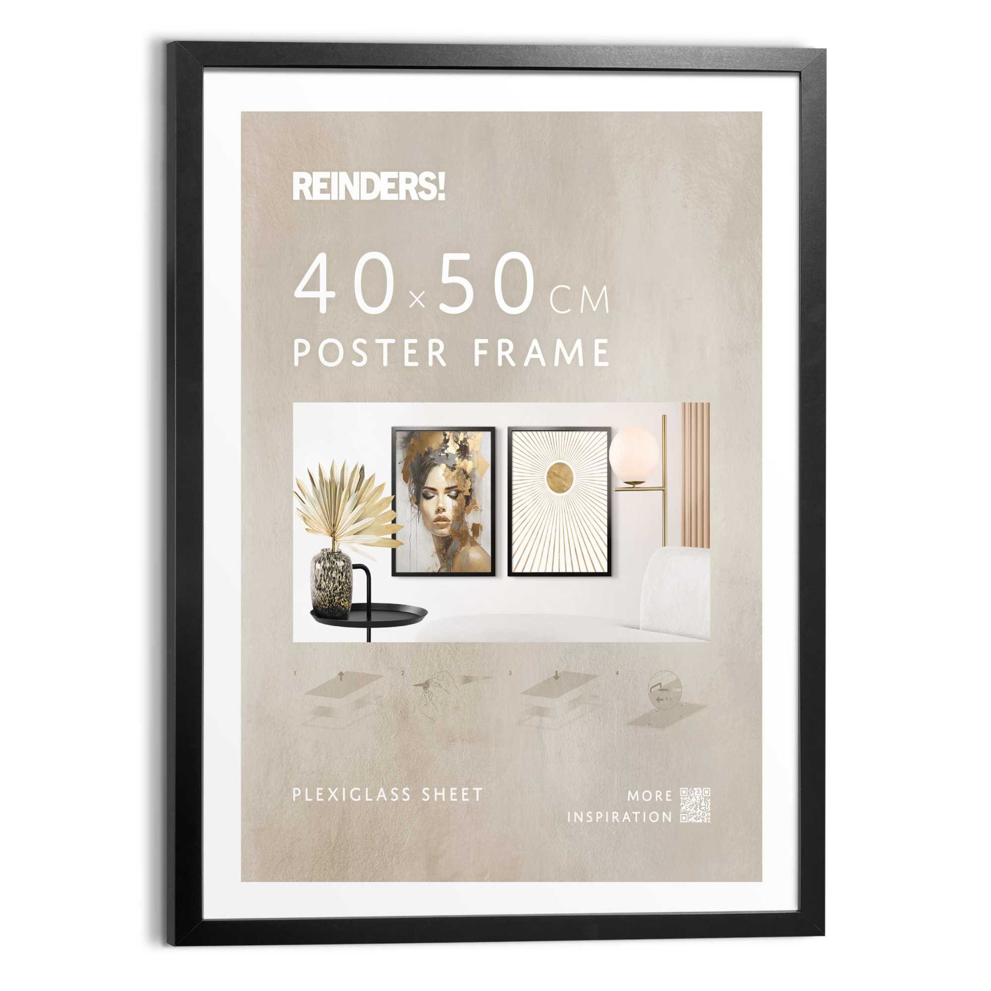 Reinders! Bilderrahmen »Poster 40x50 schwarz« 1 Stk. tlg. Wohnzimmer - Schwarz - MDF - Kein Thema - 43,5x53,5 cm