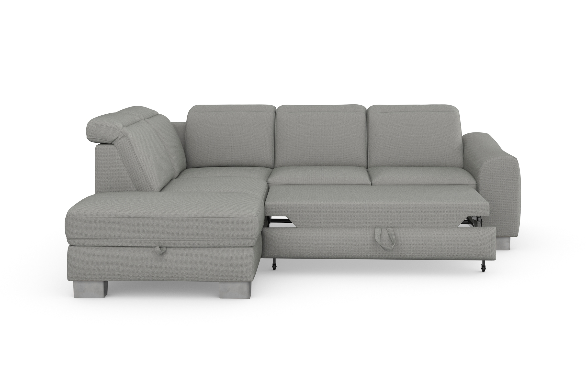sit&more Ecksofa »Dundee L-Form«, mit Federkern und Edelstahlfüßen, wahlweise mit Kopfteilverstellung