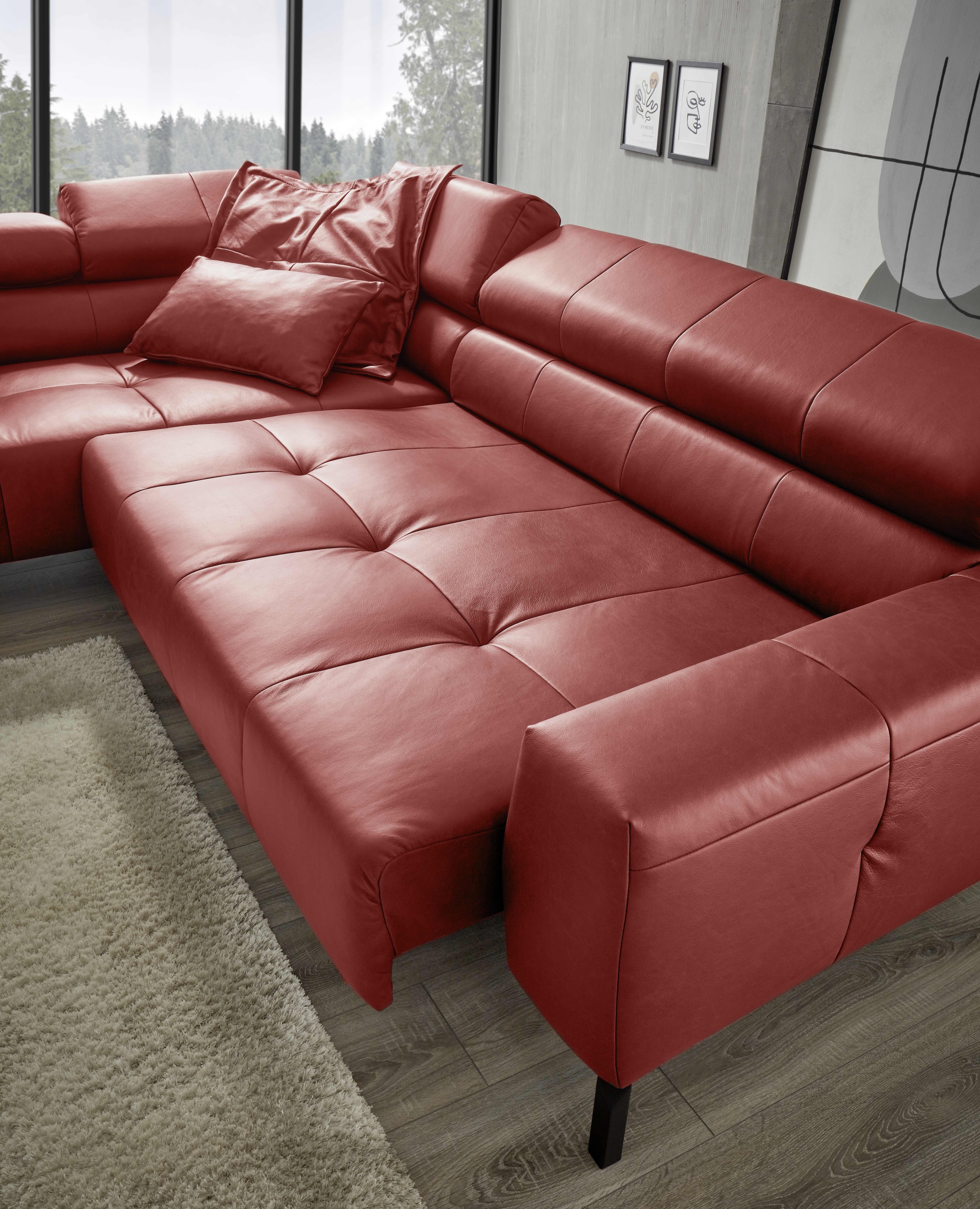 Places of Style Ecksofa »Cleveland, L-Form, incl. Kopfteilverstellung, Breite 276 cm«, wahlweise elektrischer Sitzvorzug