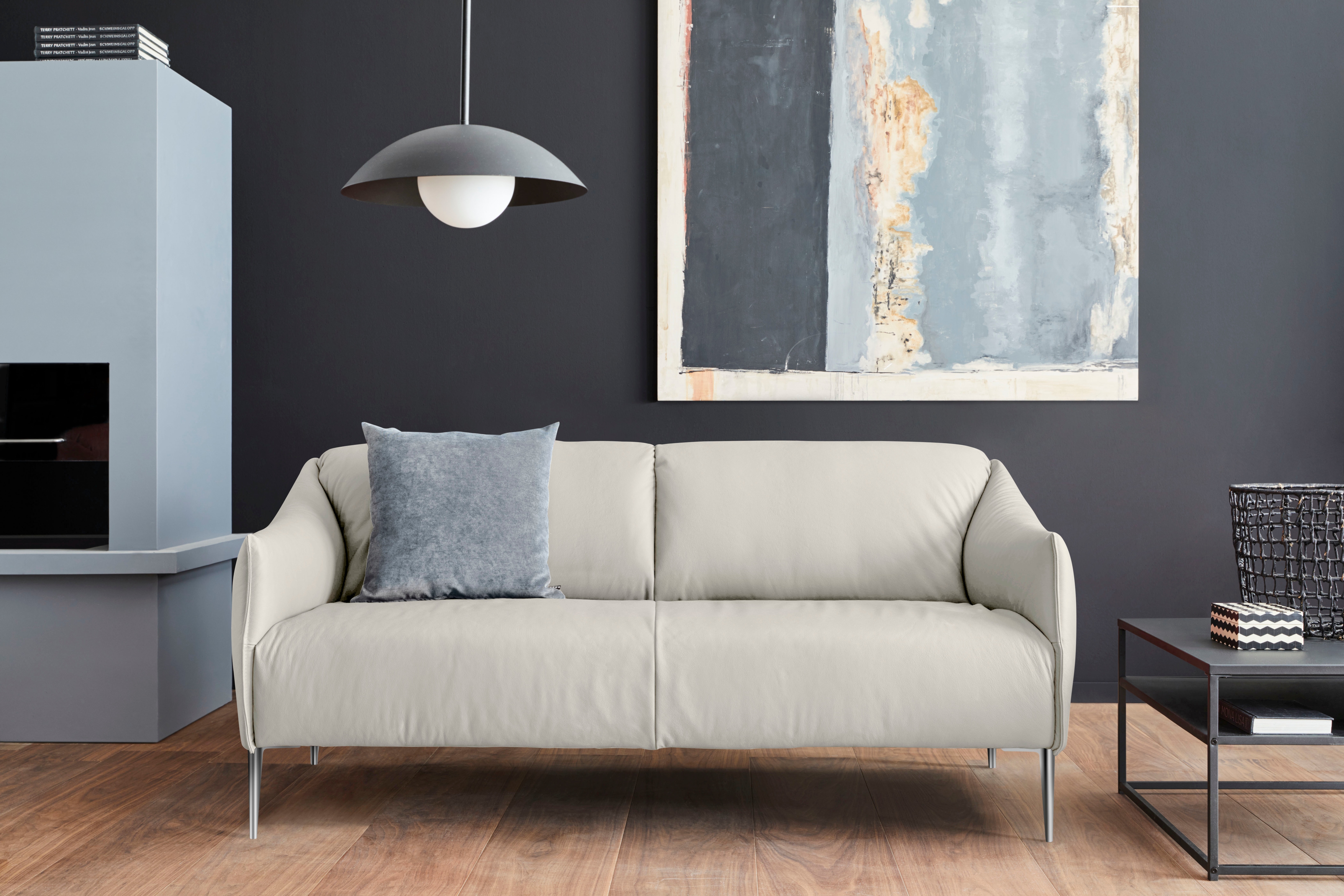 W.SCHILLIG 2,5-Sitzer "sally Design-Sofa, Loungesofa, bequem, schmale Armlehnen, Breite 194cm" mit Metallfüßen in Chrom glänzend, Breite 194 cm