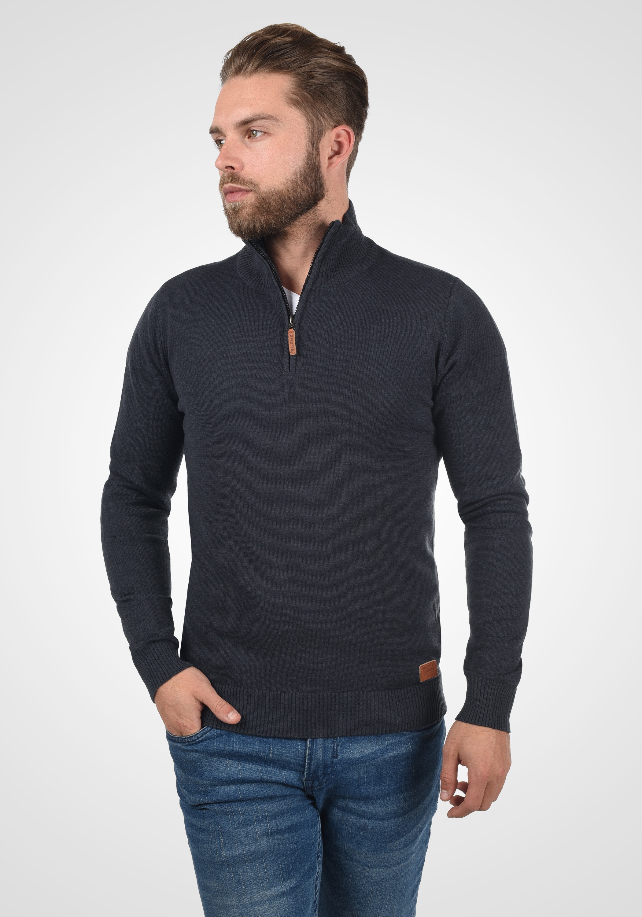 Blend Troyer "BHRobin" Strickpullover mit hochabschließendem Kragen günstig online kaufen