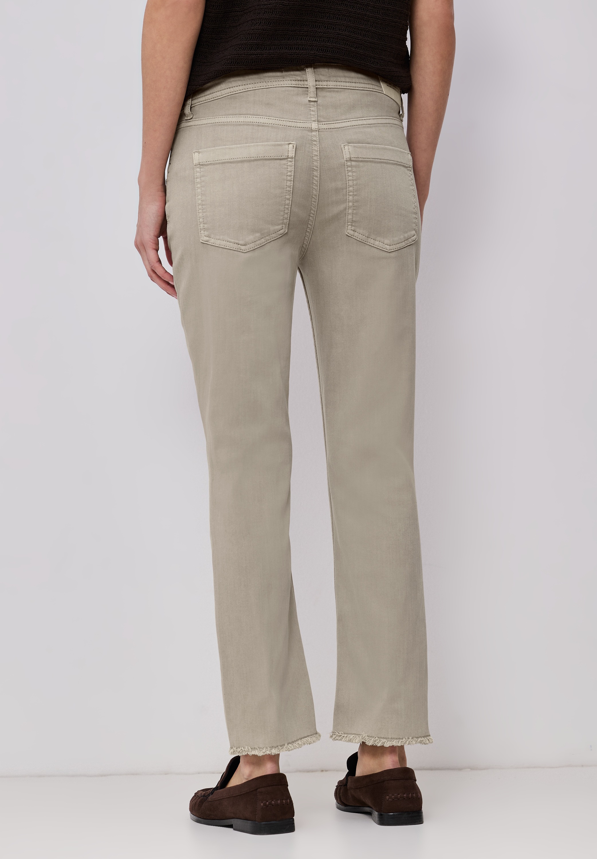Slim-fit-Jeans STREET ONE, Damen, Gr. 27, Länge 28, beige washed, Jeans, 81% Baumwolle, 17% Polyester, 2% Elasthan, unifarben, knöchelfrei, Jeans Slim-fit-Jeans, 5-Pocket-Style
