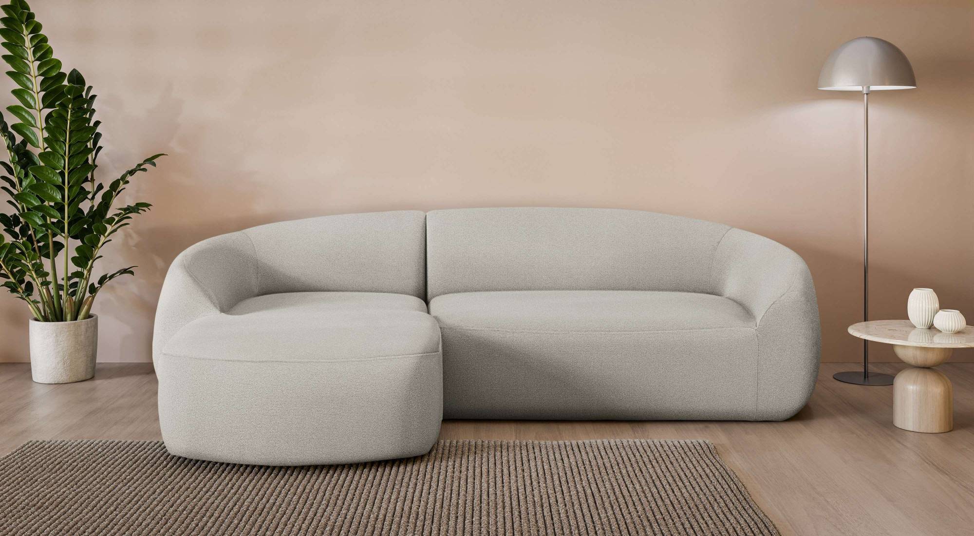 LeGer Home by Lena Gercke Ecksofa "YANI, L-Form, Designersofa, organische Form, Maße B/T/H: 255/170/81 cm" L-Form, Designersofa, organische Form, Maße B/T/H: 255/170/81 cm