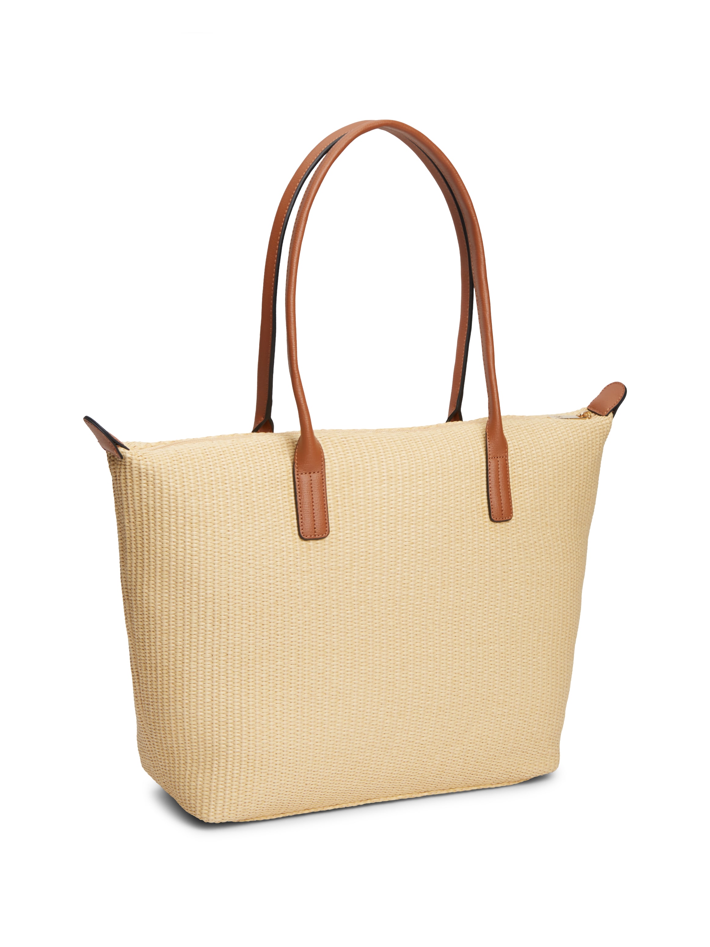 Tommy Hilfiger Tragetasche »POPETTE TOTE RAFFIA« Damen Schultertasche, Henkeltasche mit TH-Logo
