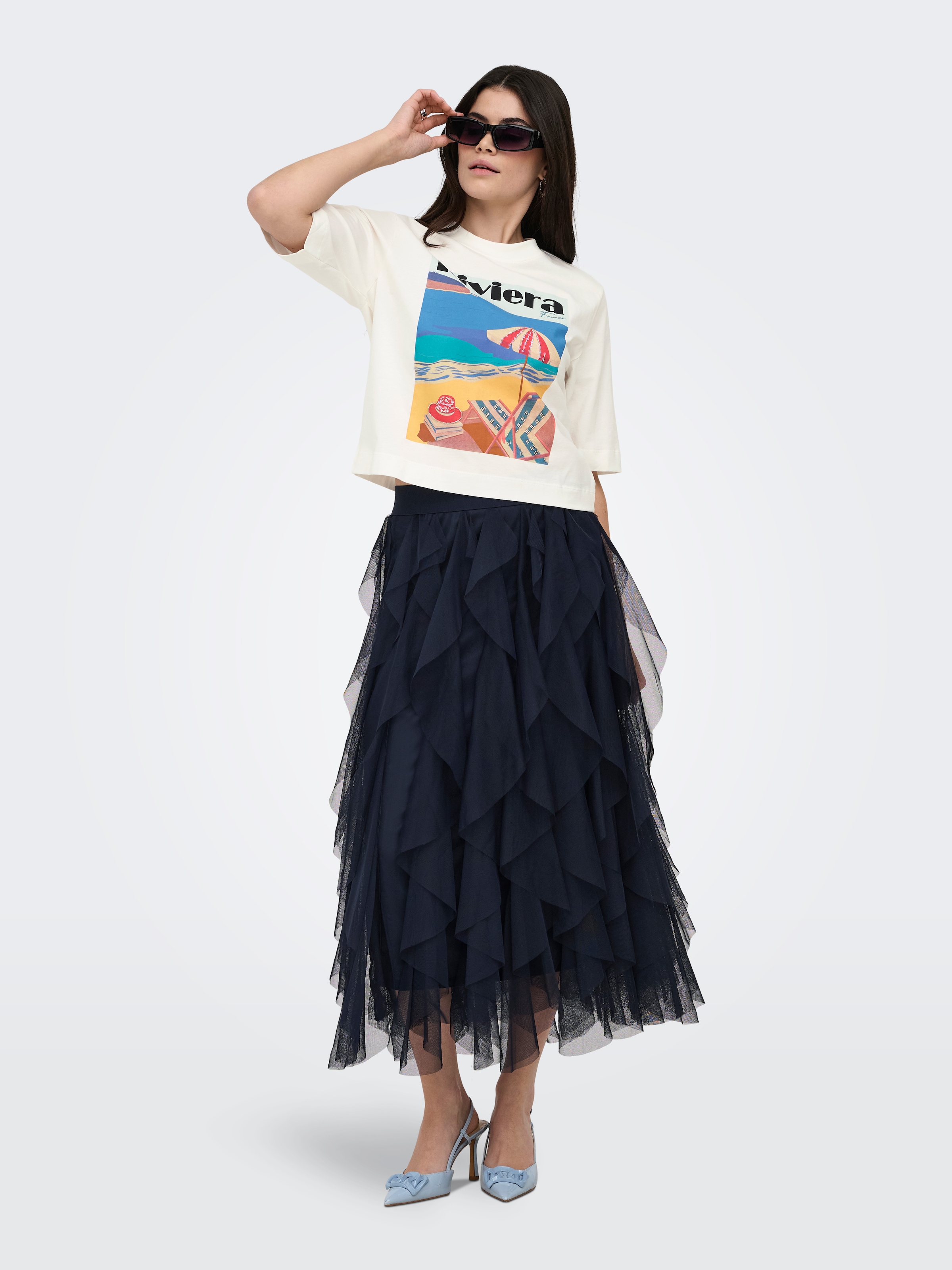 ONLY T-Shirt »ONLVEGA NEW S/S VIBE TOP BOX JRS« Baumwolle, regular fit, Rundhals