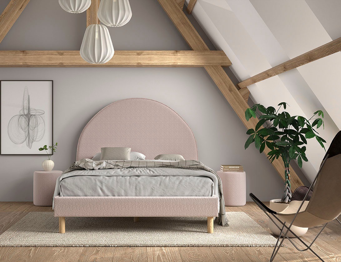 Vipack Schlafzimmer-Set "Moon, best. aus Polsterbett 140/200 und 2 Hocker/N günstig online kaufen