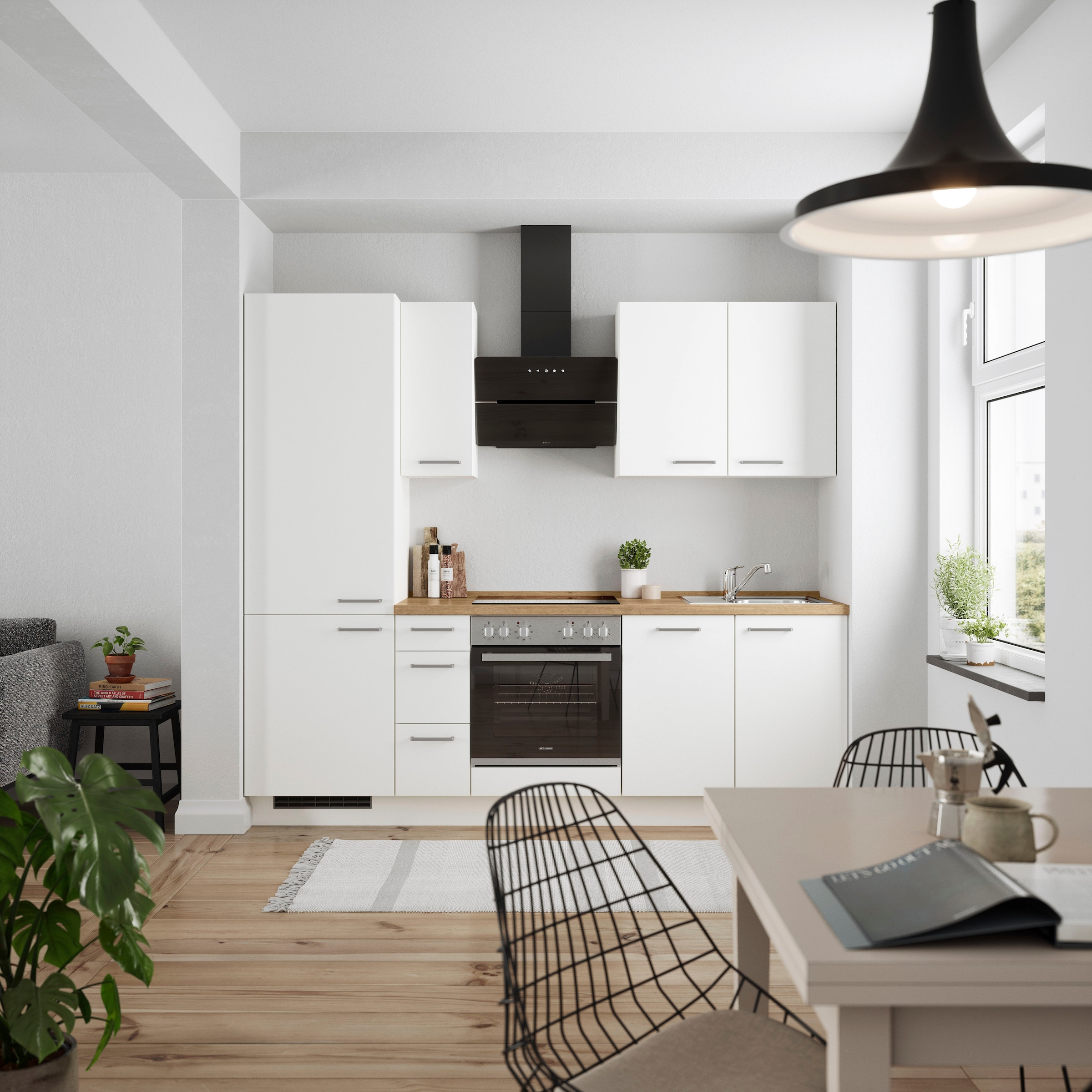 nobilia® Küchenzeile »"Touch II"«, vormontiert, Ausrichtung wählbar, Breite 240 cm, wahlw. mit E-Geräten