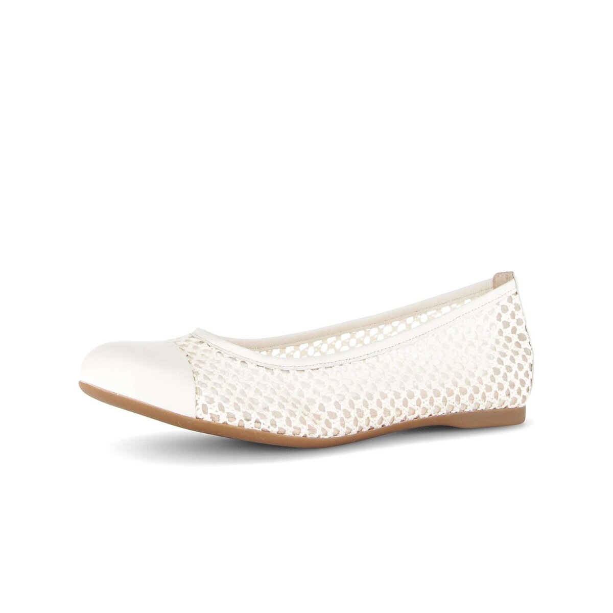 Ballerina GABOR "Eleganter Ballerina", Damen, Gr. 43, creme, Schuhe Ballerina