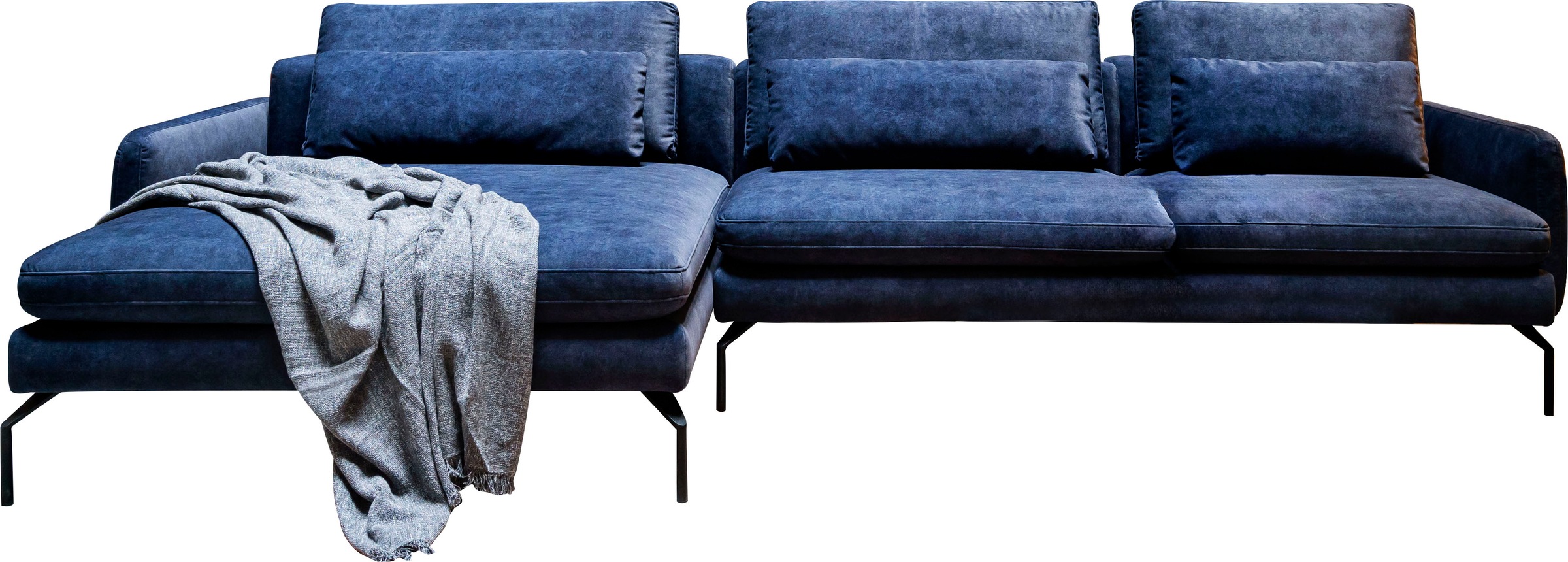 exxpo - sofa fashion Ecksofa "Komfortsofa Look, moderner Webvelours Bezug, günstig online kaufen