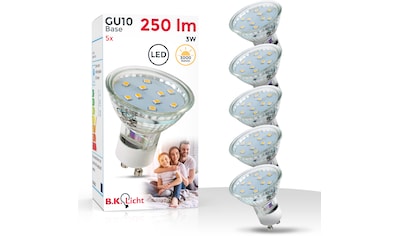 LED-Leuchtmittel, GU10, 5 St., Warmweiß, LED Lampe Birne 3W 3.000K 250 Lumen...